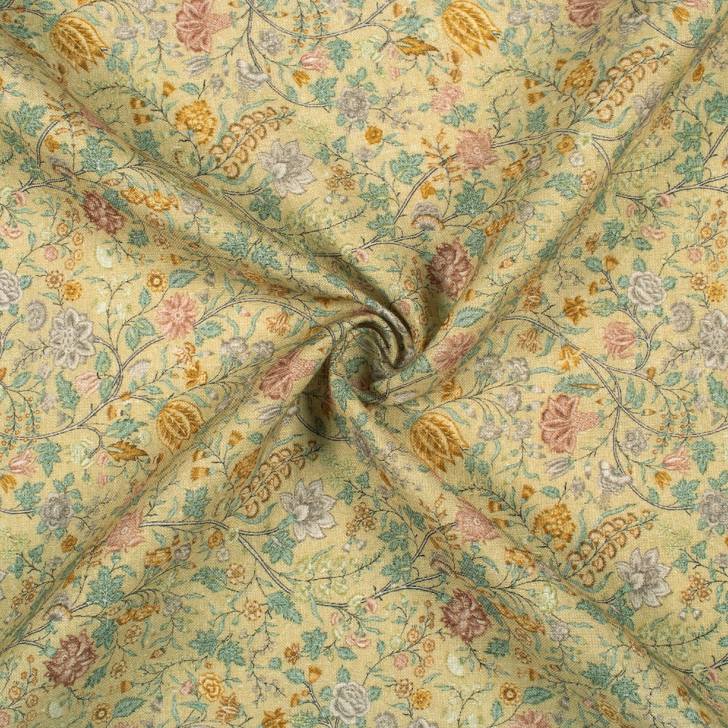 Exclusive Vintage Floral Digital Print Premium Swiss Linen Fabric