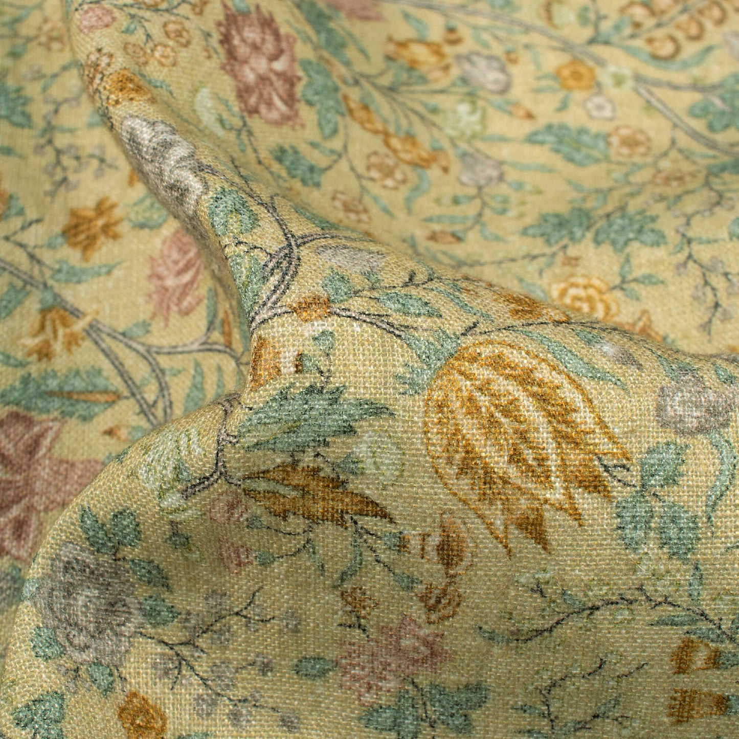 Exclusive Vintage Floral Digital Print Premium Swiss Linen Fabric