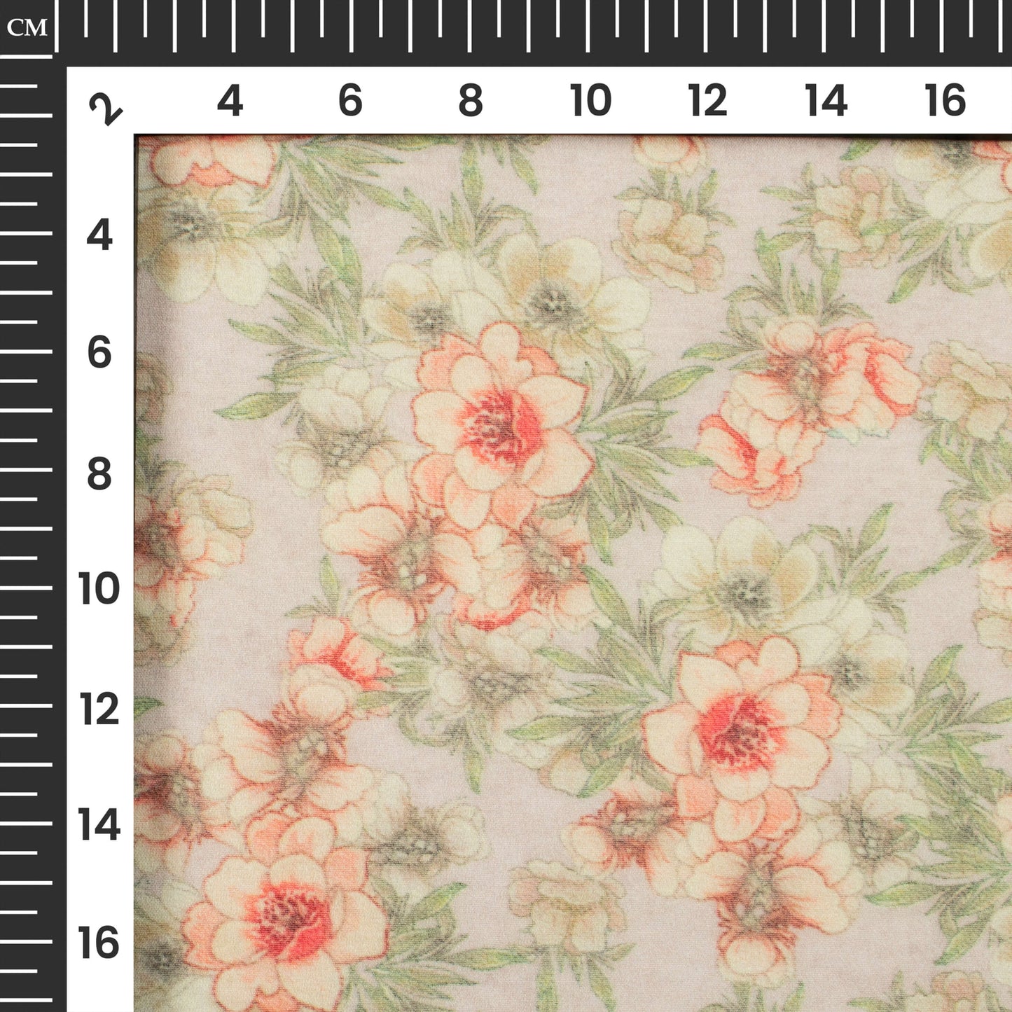 Lace Pink And Cream Floral Digital Print Pure Georgette Fabric
