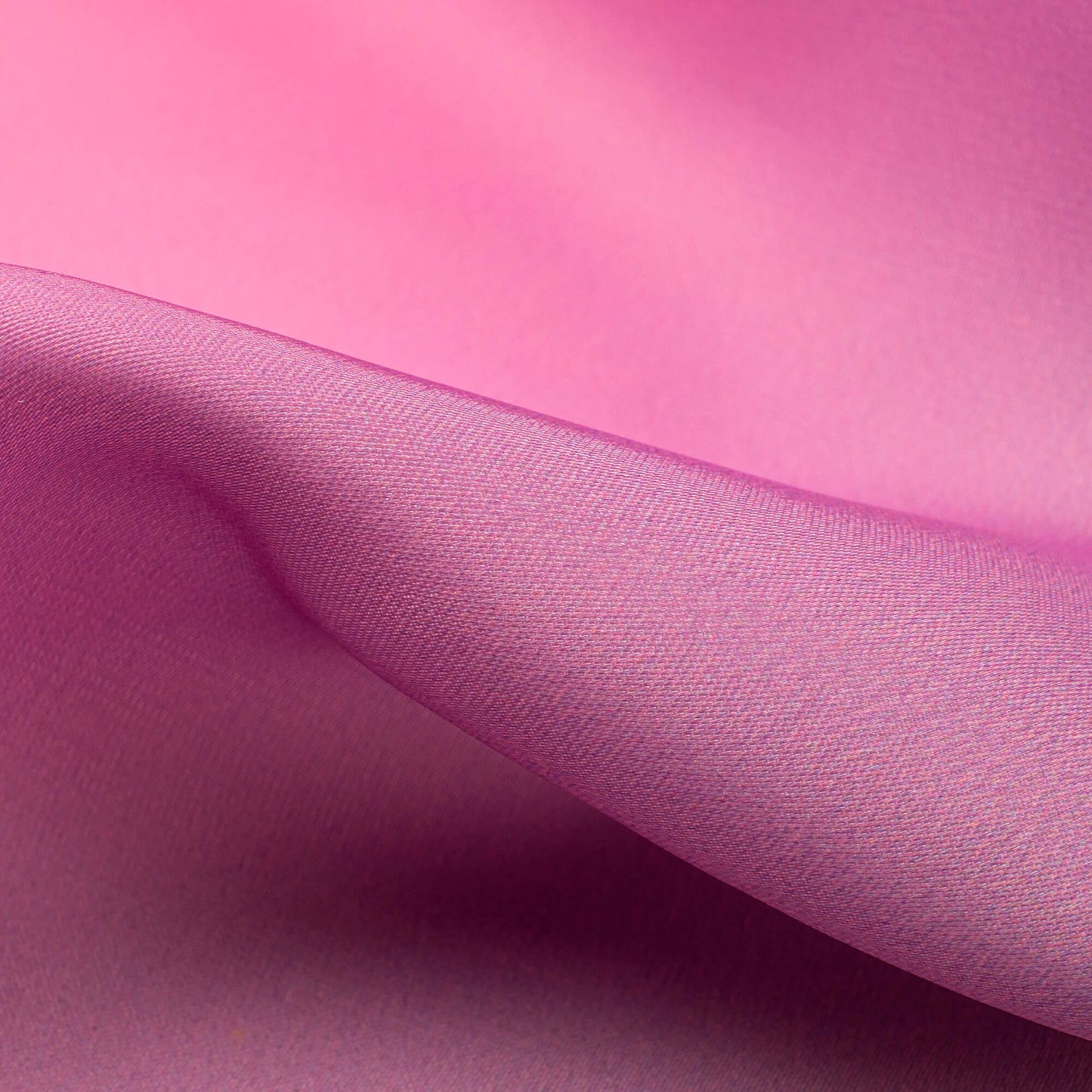 Fuchsia Pink And Yellow Digital Print Imported Satin Fabric