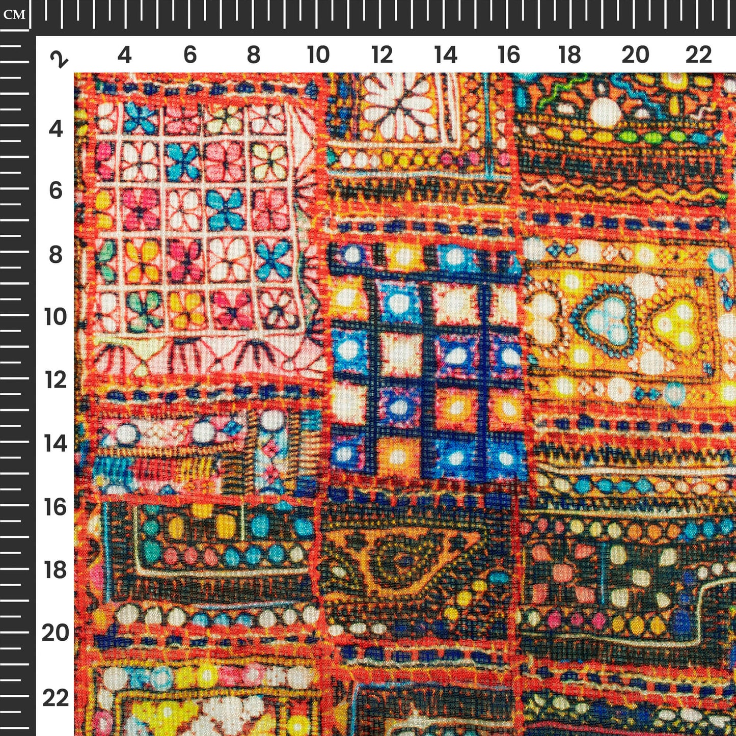 Exclusive Multi-Color Gamthee Digital Print Kota Doria Fabric