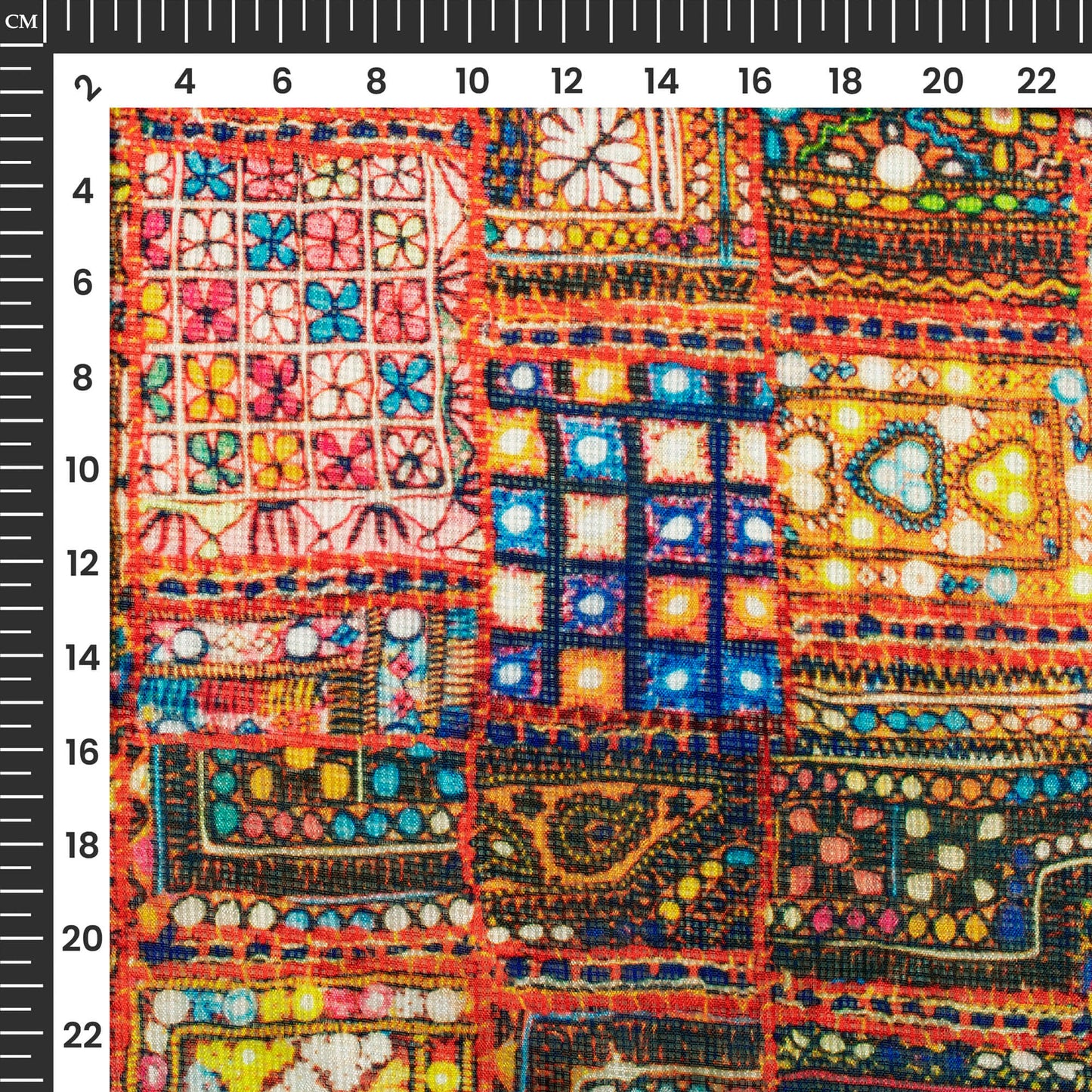 Exclusive Multi-Color Gamthi Digital Print Kota Doria Fabric