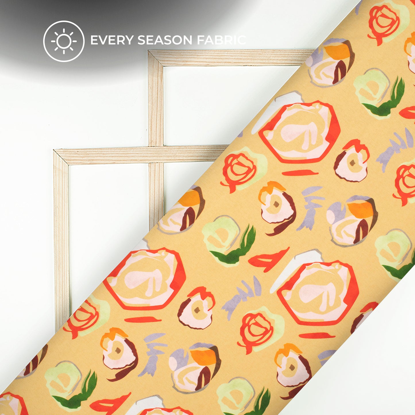 Pastel Orange Abstract Digital Print BSY Crepe Fabric