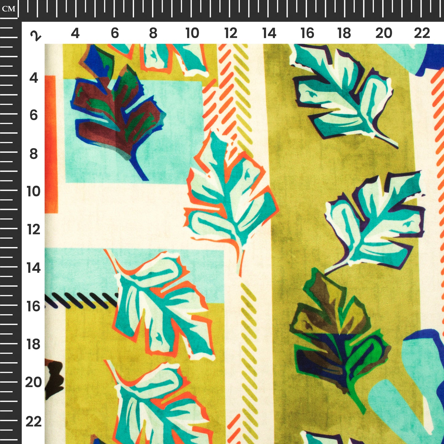 Exclusive Blue Leaf Digital Print BSY Crepe Fabric