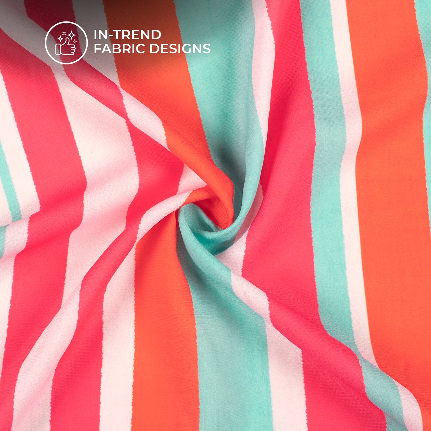 Classy Stripes Digital Print BSY Crepe Fabric