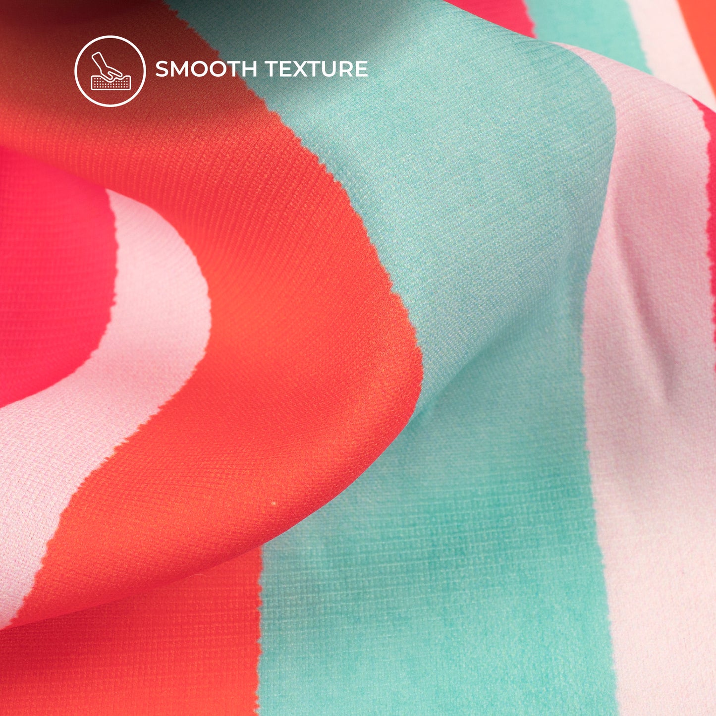 Classy Stripes Digital Print BSY Crepe Fabric