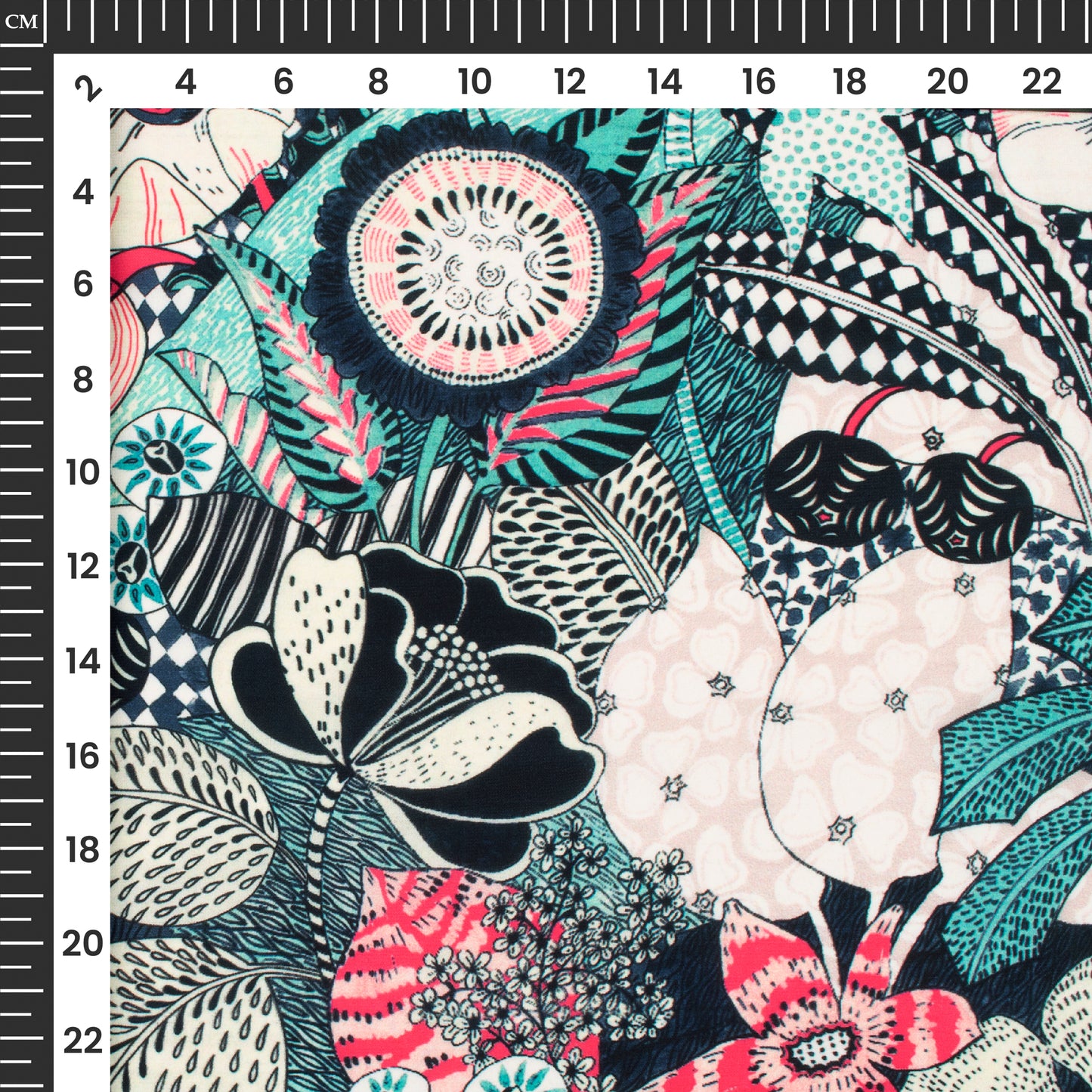 Vintage Floral Digital Print BSY Crepe Fabric
