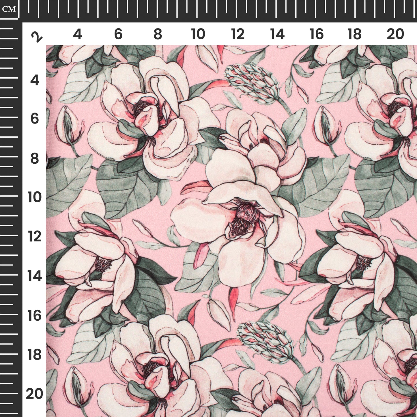 Seamless Floral Digital Print BSY Crepe Fabric