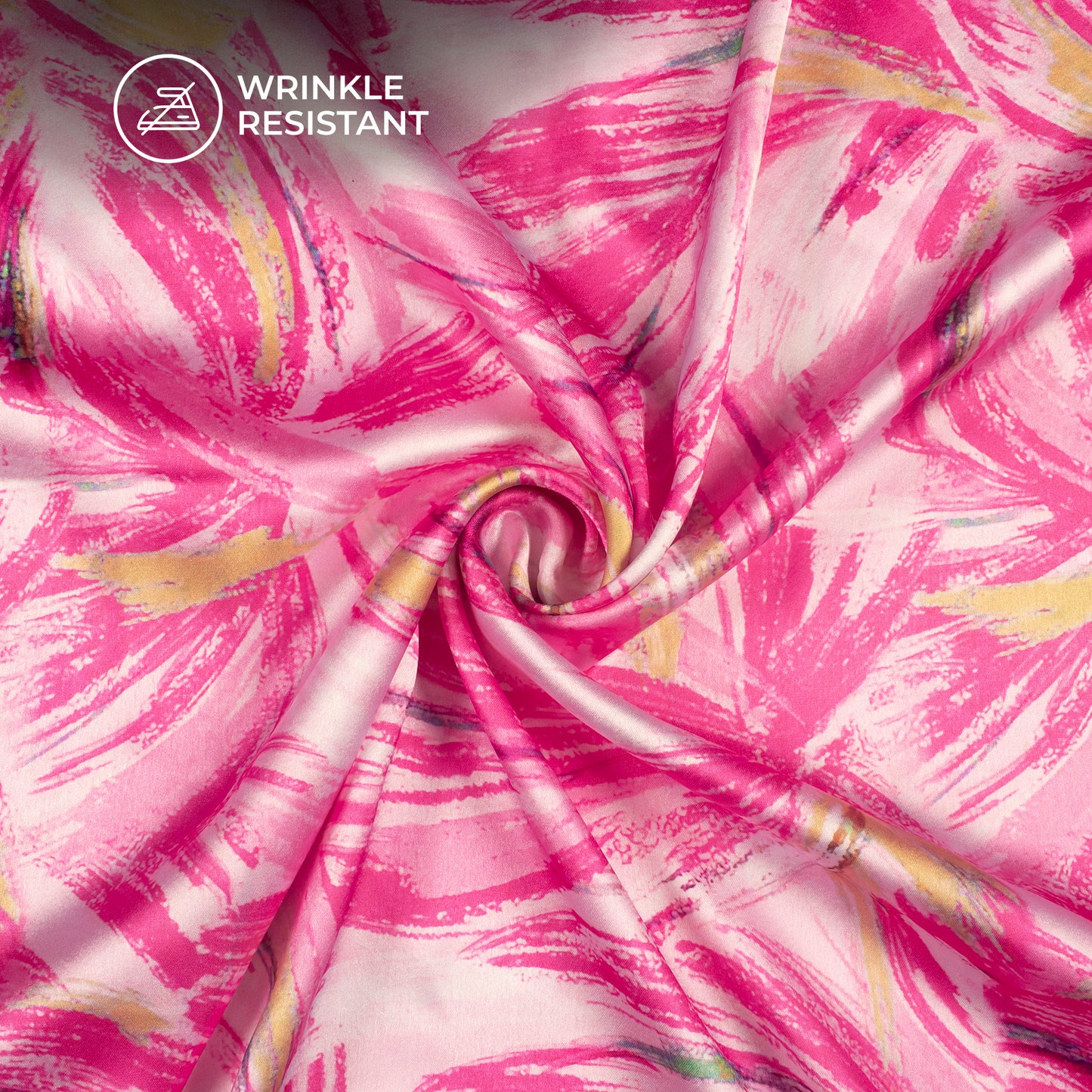 Exclusive Abstract Digital Print Japan Satin Fabric
