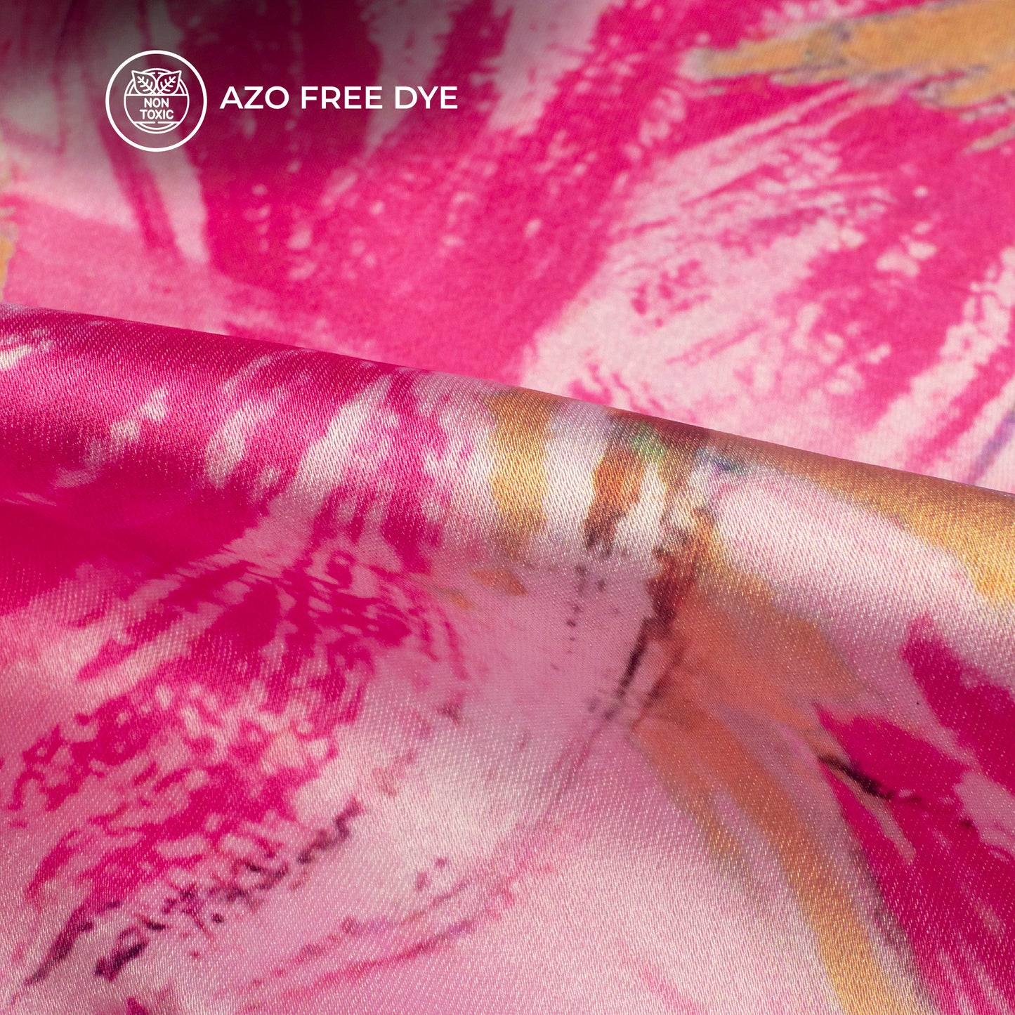 Exclusive Abstract Digital Print Japan Satin Fabric