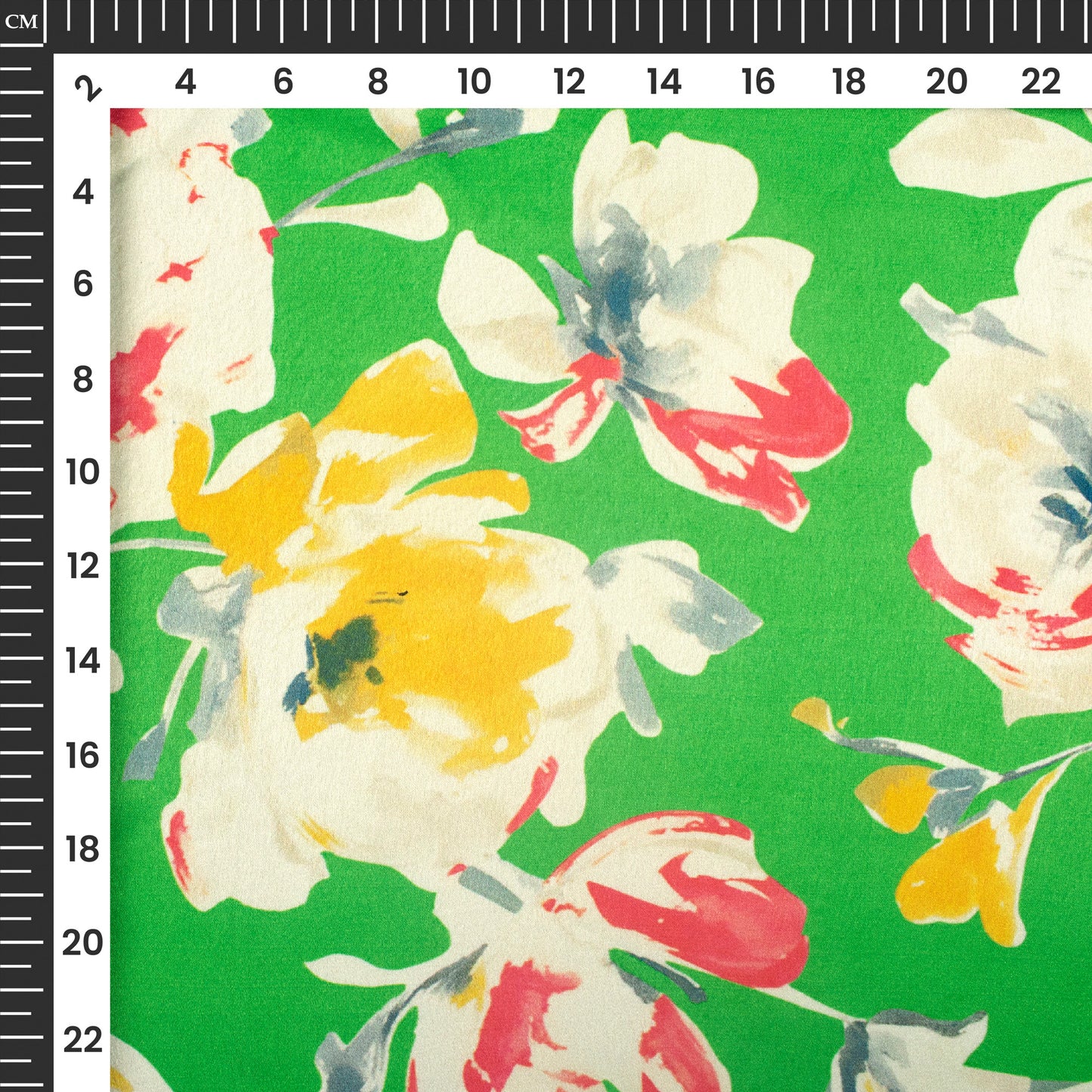 Vintage Floral Digital Print Japan Satin Fabric