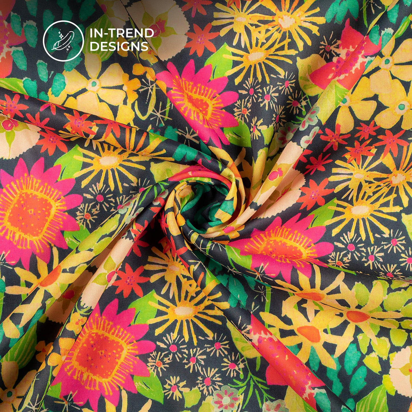 Beautiful Botenical Floral Digital Print Muslin Fabric