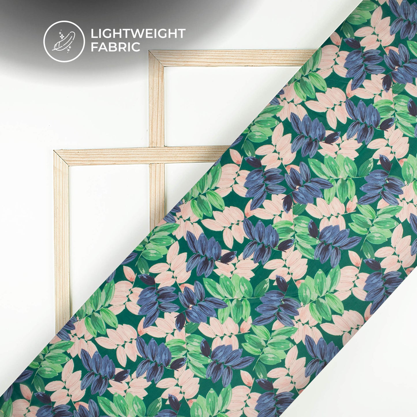 Seemly Leafage Digital Print Organza Satin Fabric