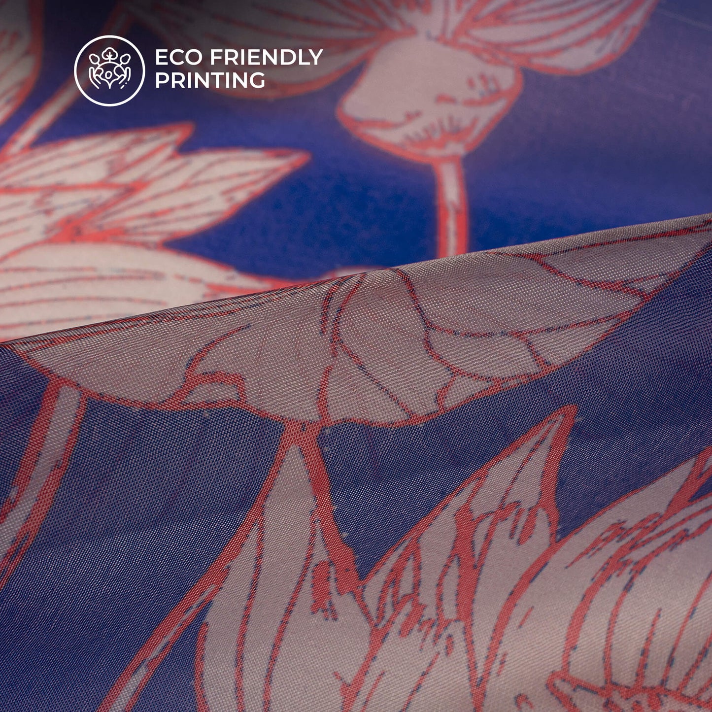 Exclusive Floral Digital Print Organza Satin Fabric