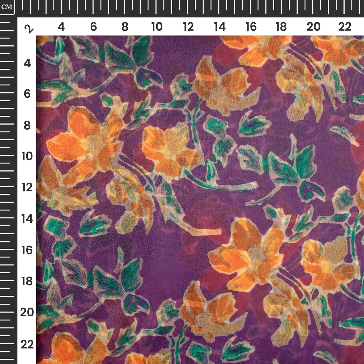 Classic Floral Digital Print Organza Satin Fabric