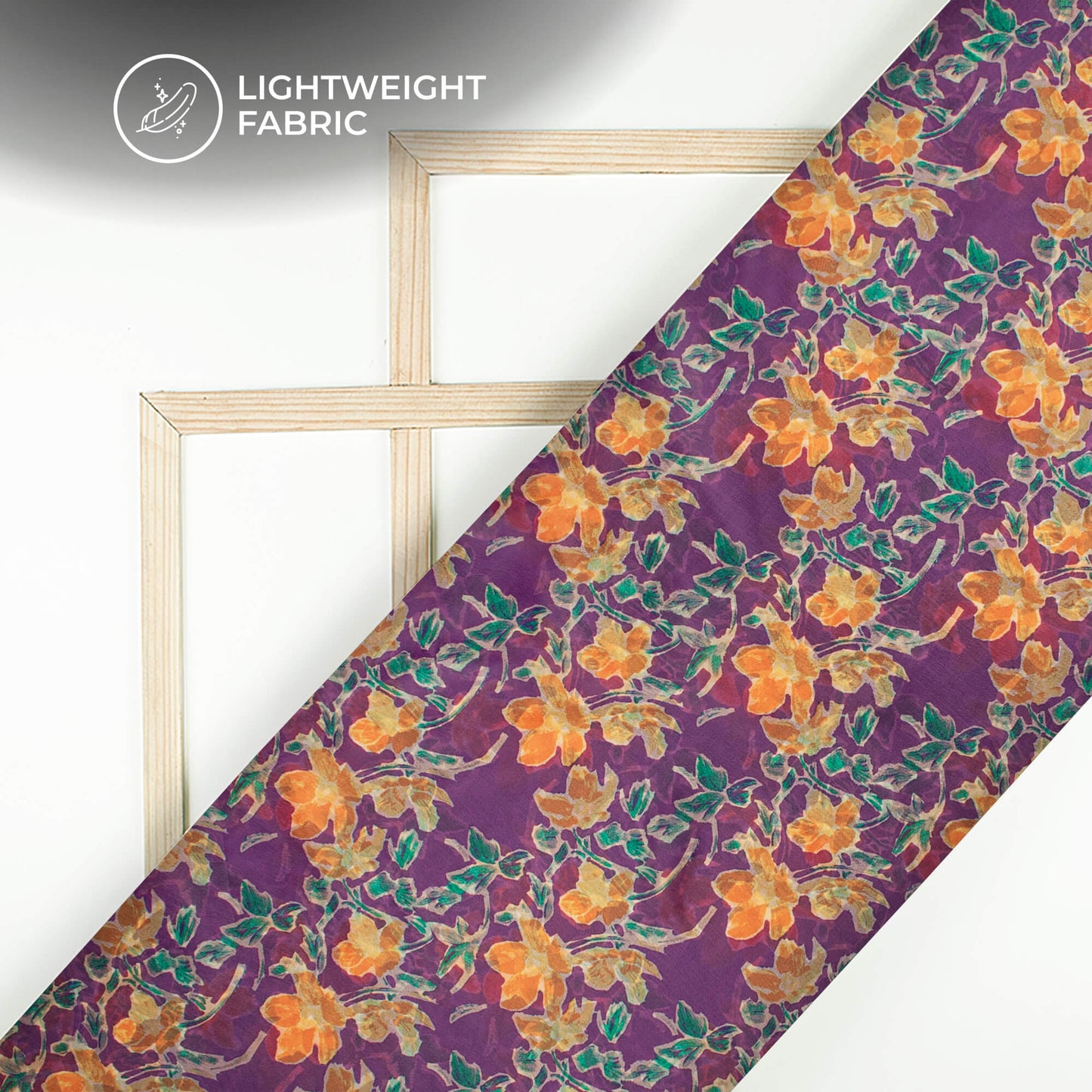 Classic Floral Digital Print Organza Satin Fabric