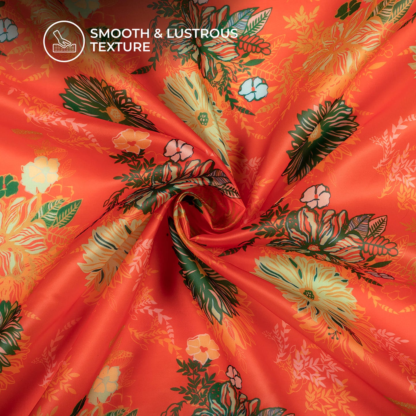 Exclusive Floral Digital Print Organza Satin Fabric