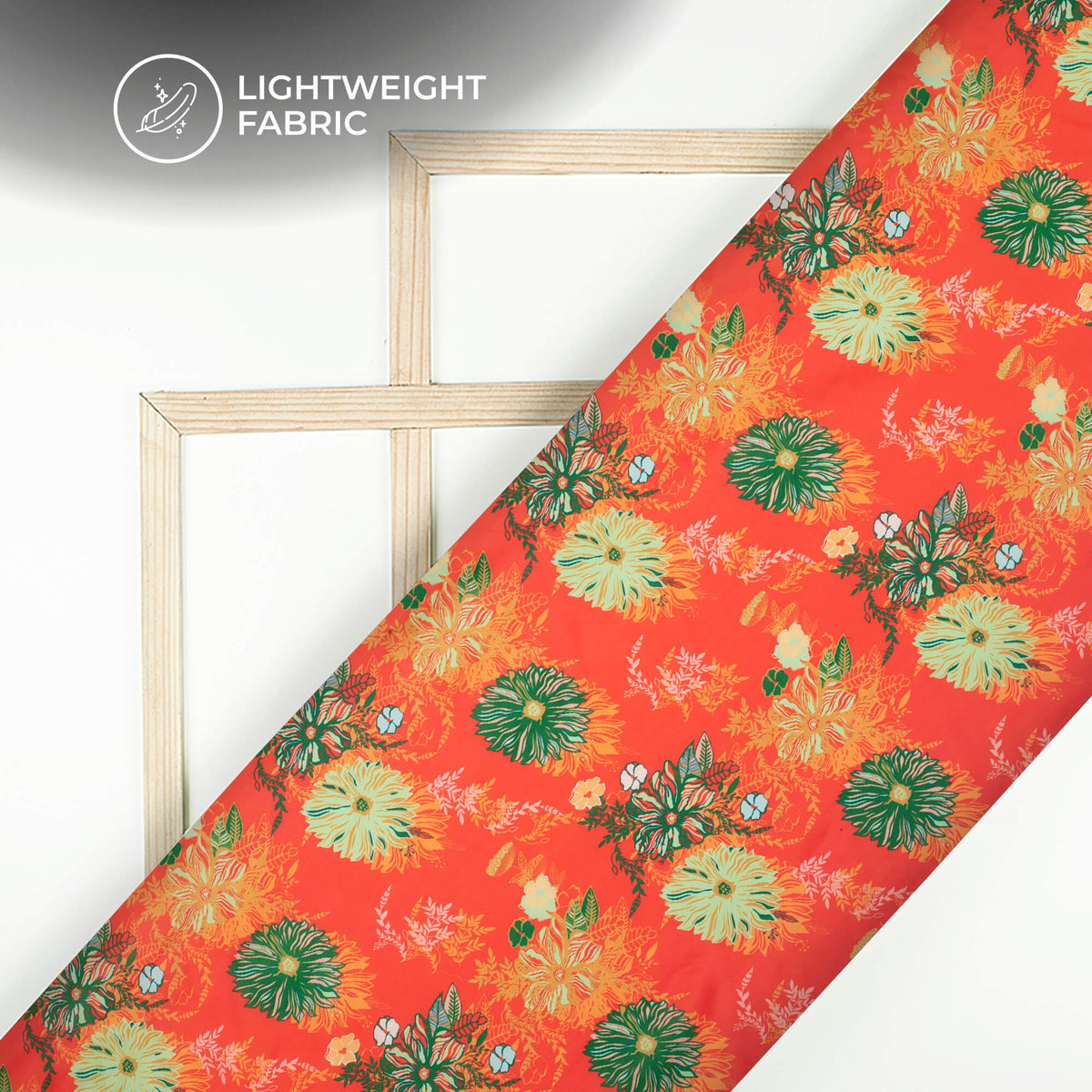 Exclusive Floral Digital Print Organza Satin Fabric