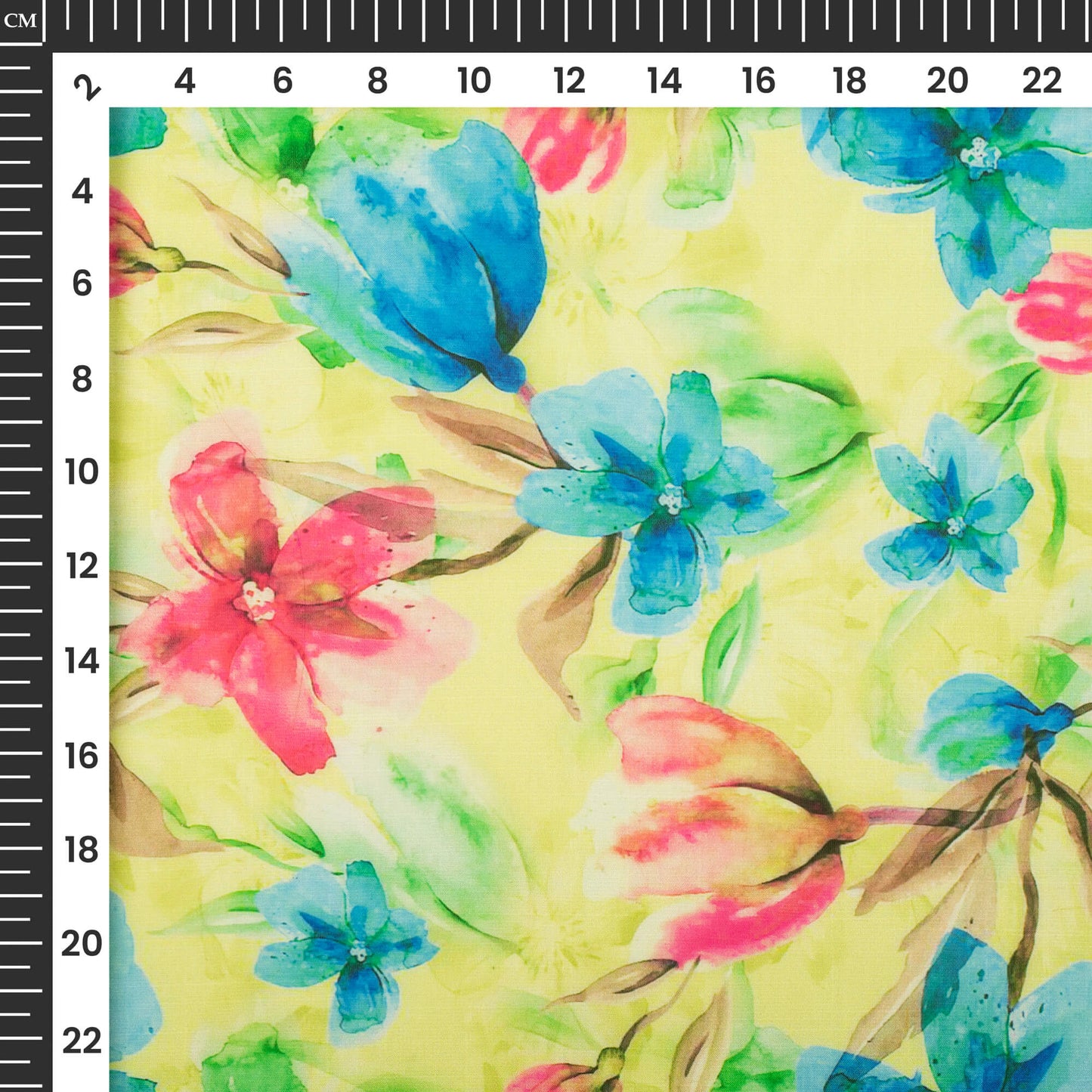 Smart Floral Digital Print Organza Satin Fabric