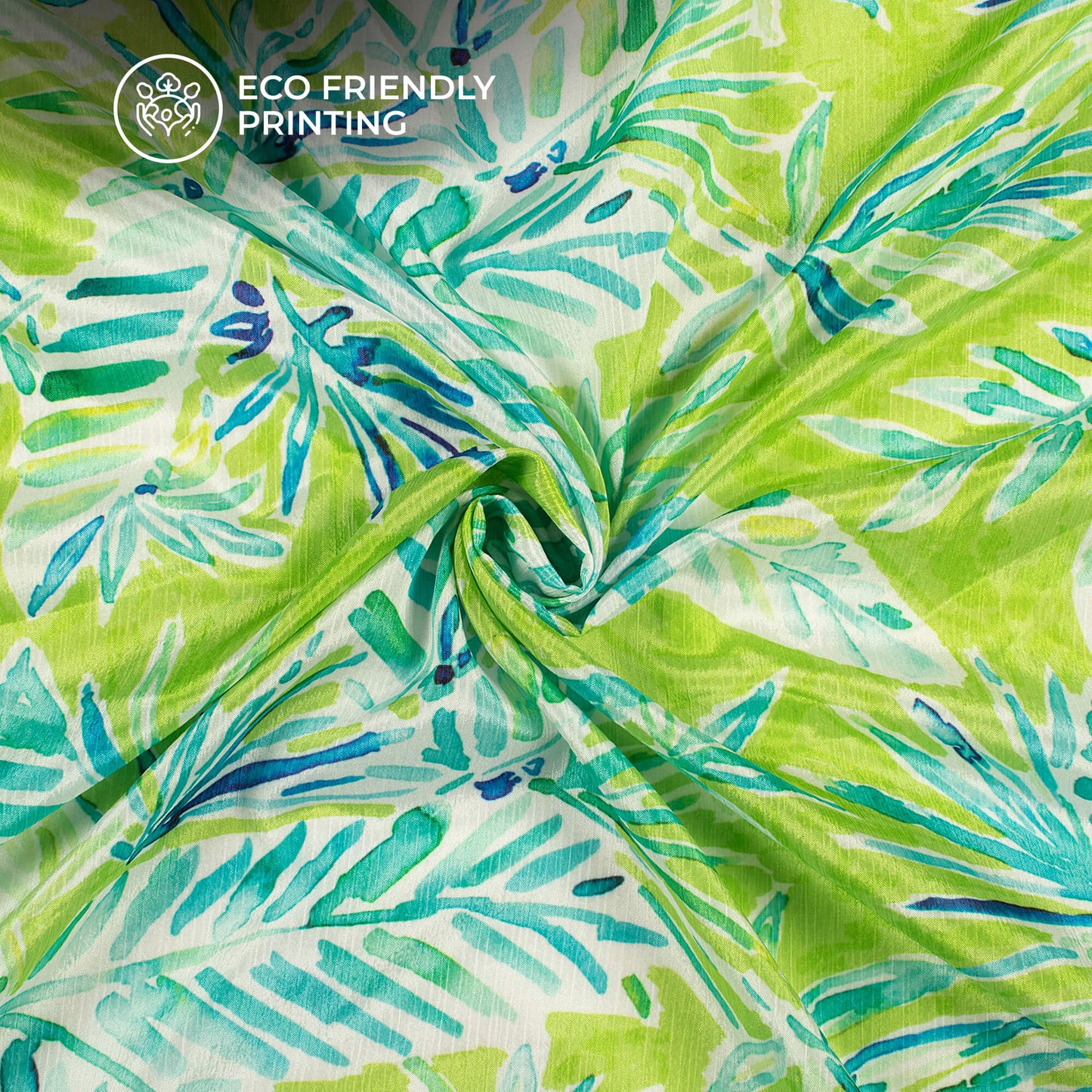 Exclusive Leafage Digital Print Poly Chinnon Chiffon Fabric