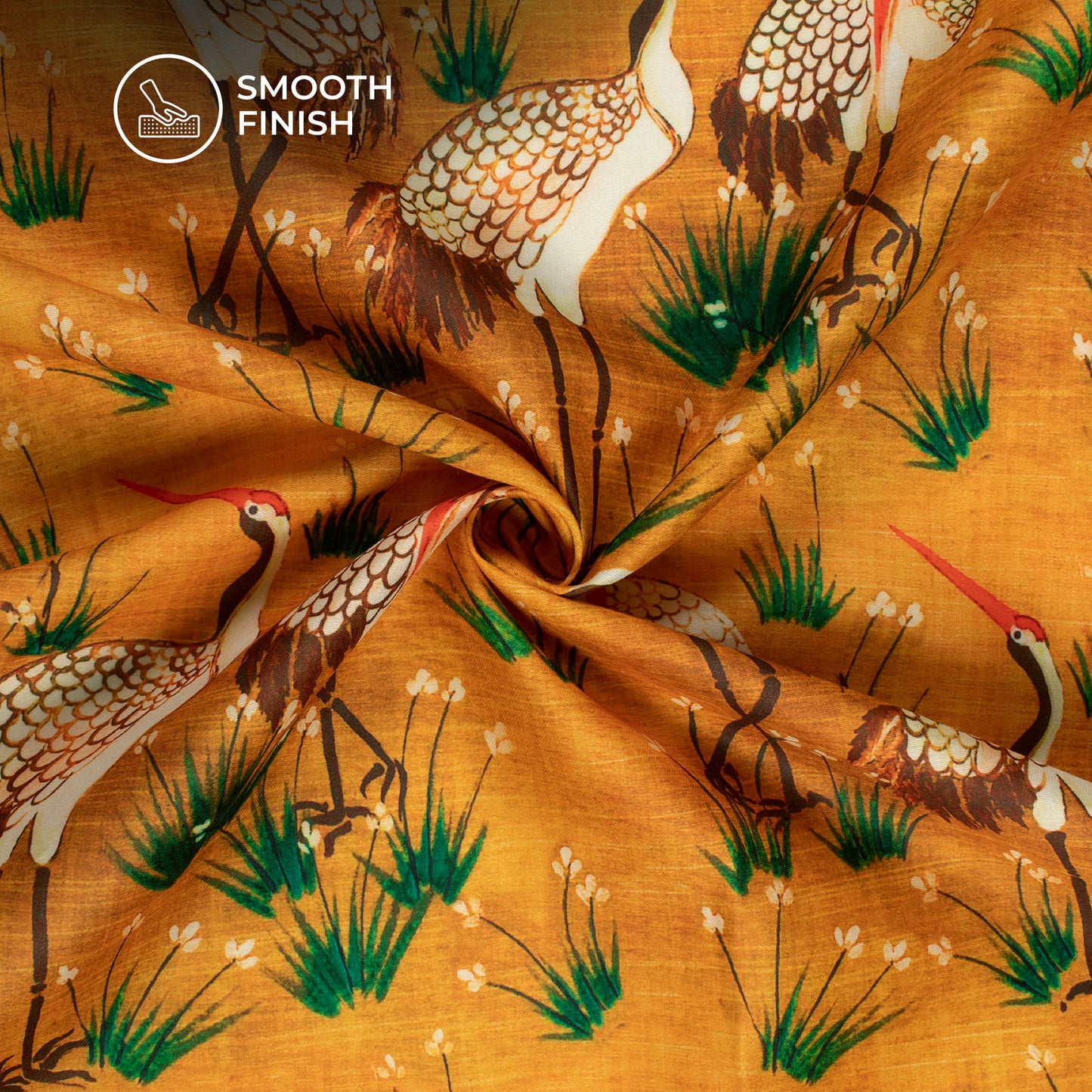 Trendy Birds Digital Print Poly Glazed Cotton Fabric