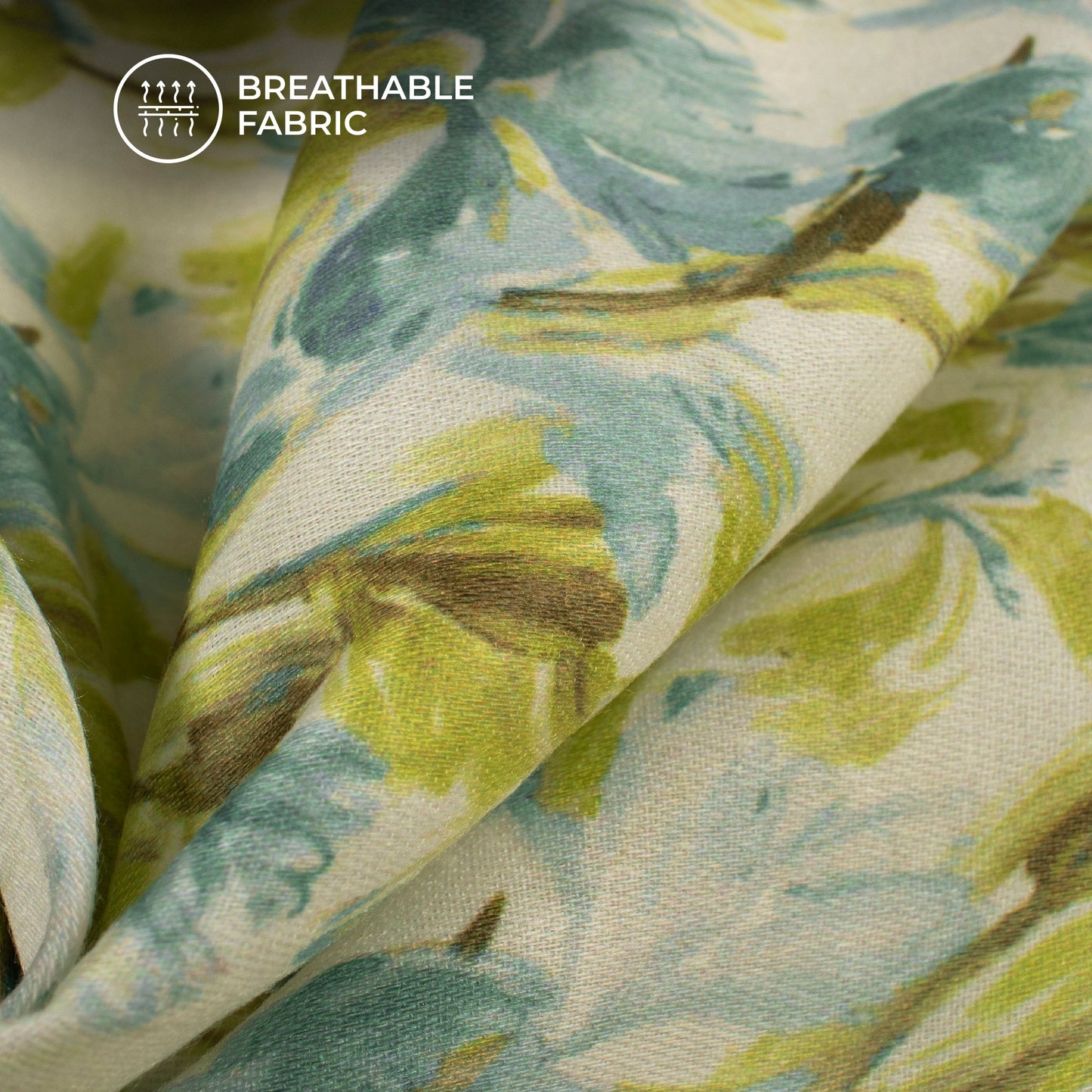 Leafage Digital Print Poly Glazed Cotton Fabric