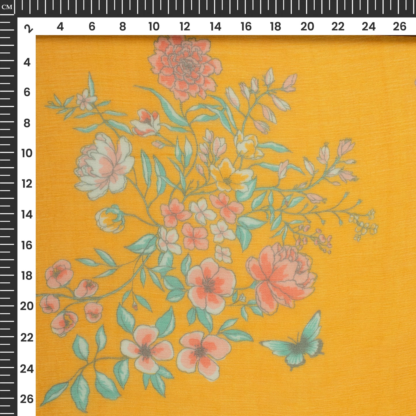 Gorgeous Floral Digital Print Bemberg Chiffon Fabric