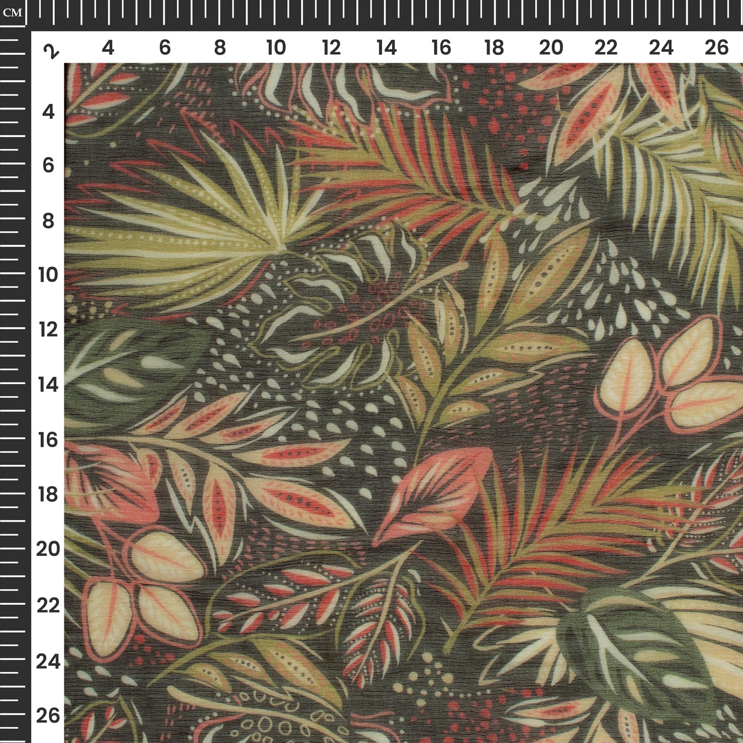 Trendy Leafage Digital Print Bemberg Chiffon Fabric
