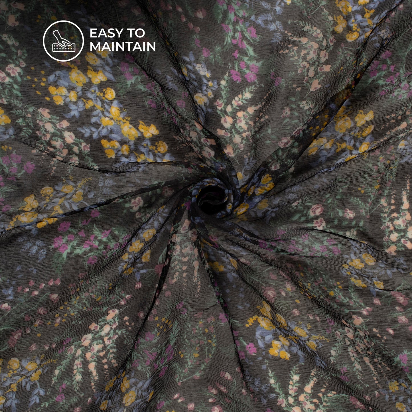 Stunning Botenical Floral Digital Print Bemberg Chiffon Fabric