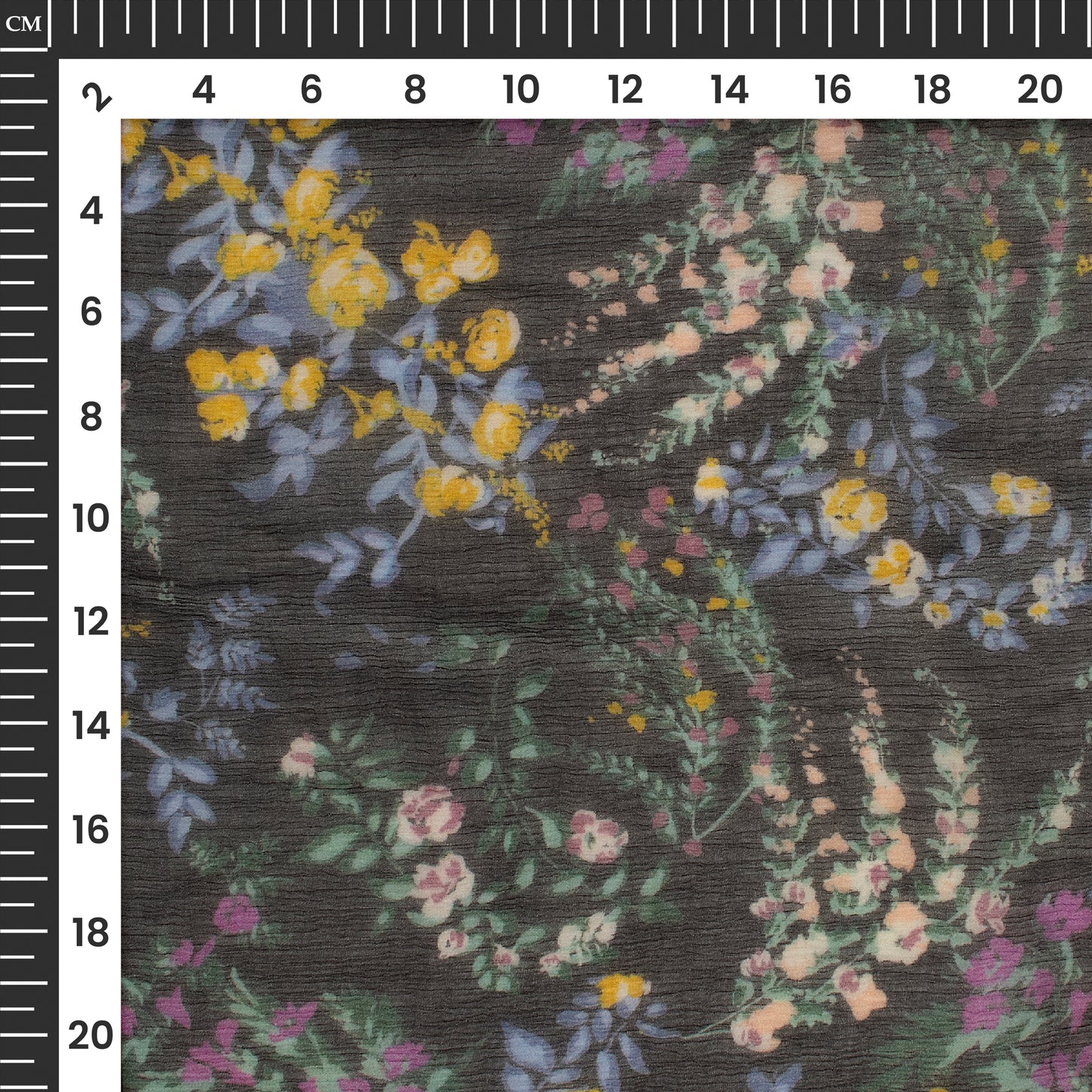 Stunning Botenical Floral Digital Print Bemberg Chiffon Fabric