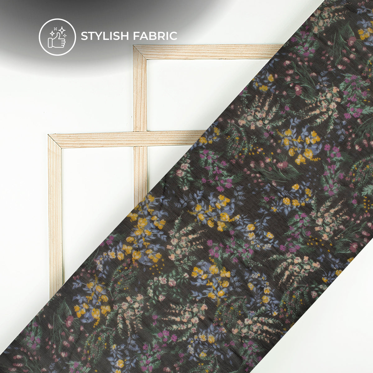 Stunning Botenical Floral Digital Print Bemberg Chiffon Fabric