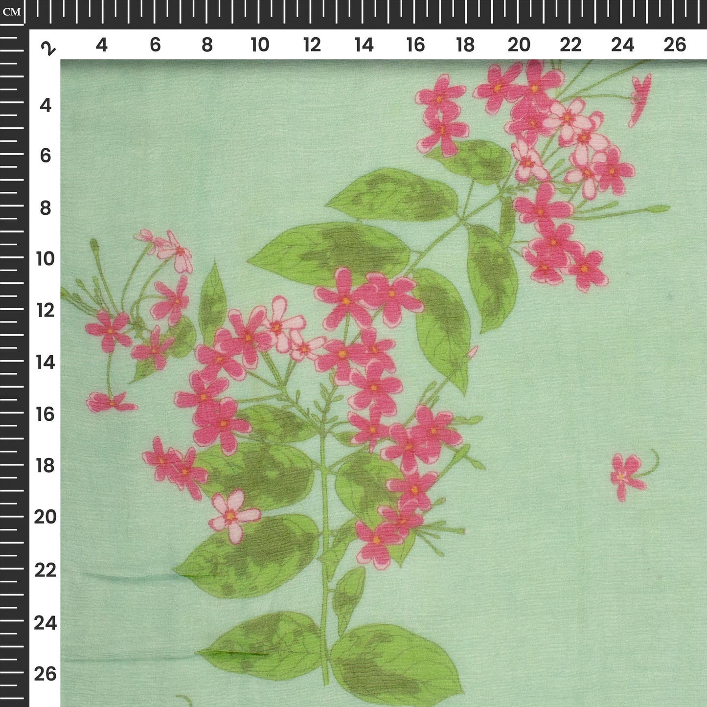 Dazzling Pink Floral Digital Print Bemberg Chiffon Fabric