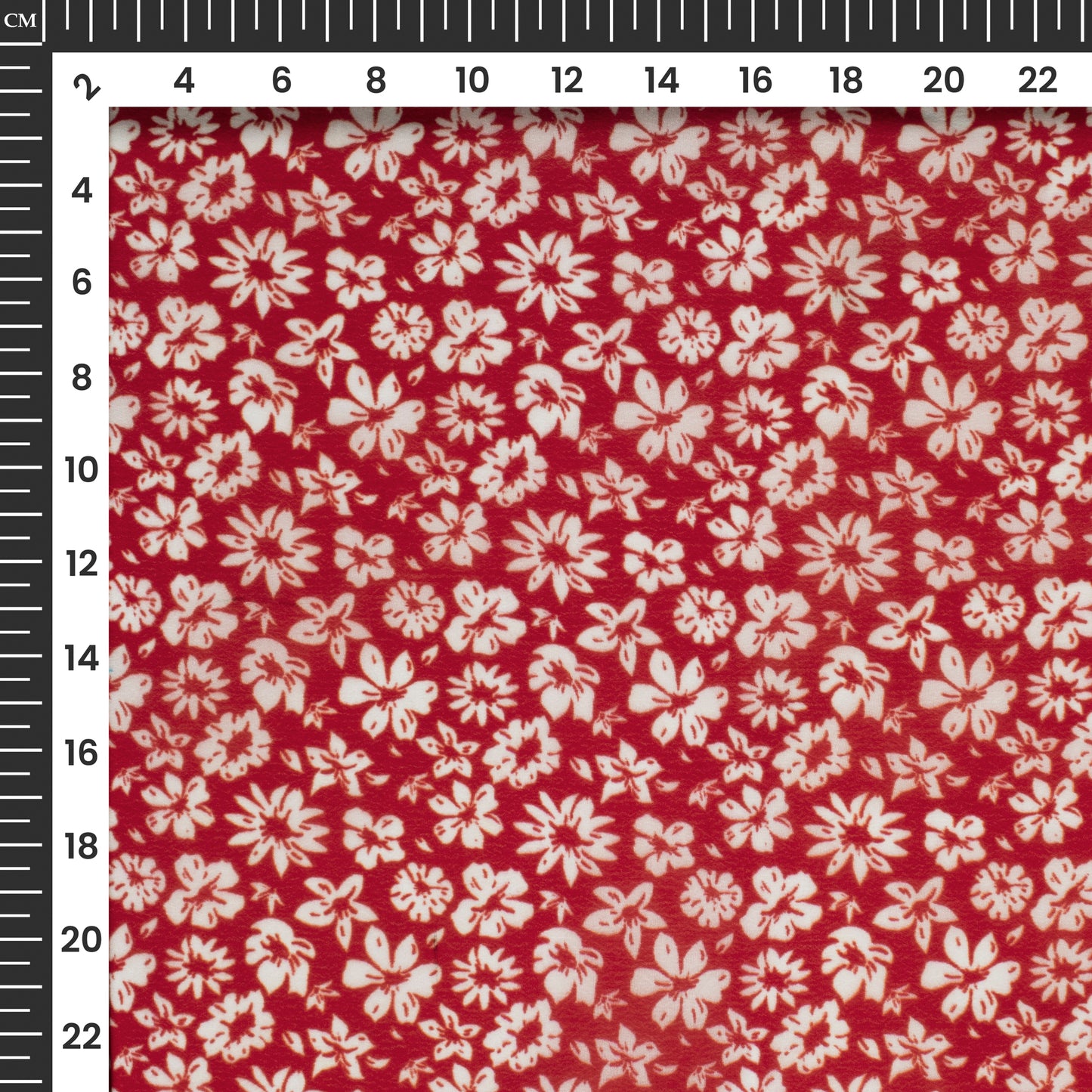 Attractive White Floral Digital Print Viscose Natural Crepe Fabric