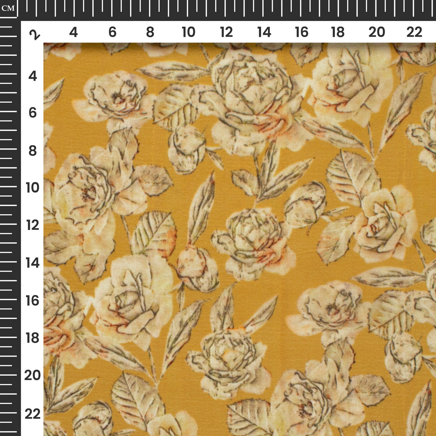 Stunning Floral Digital Print Viscose Natural Crepe Fabric