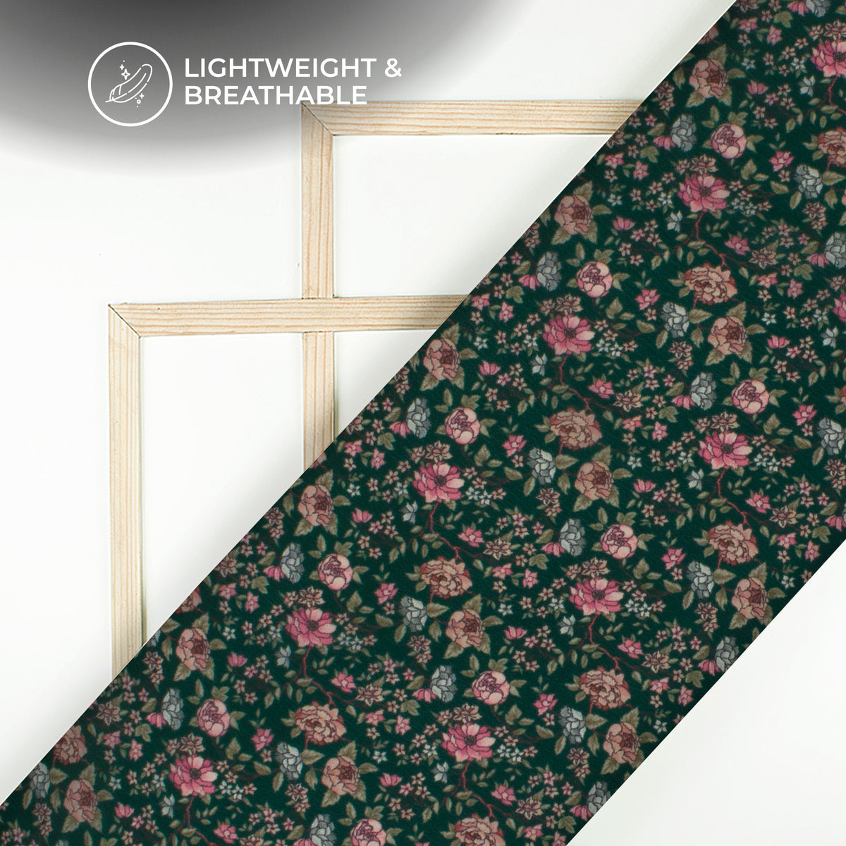 Beautiful Pink Floral Digital Print Viscose Natural Crepe Fabric