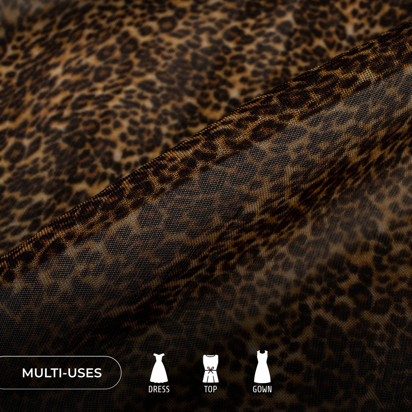 Trendy Animal Digital Print Pure Organza Fabric