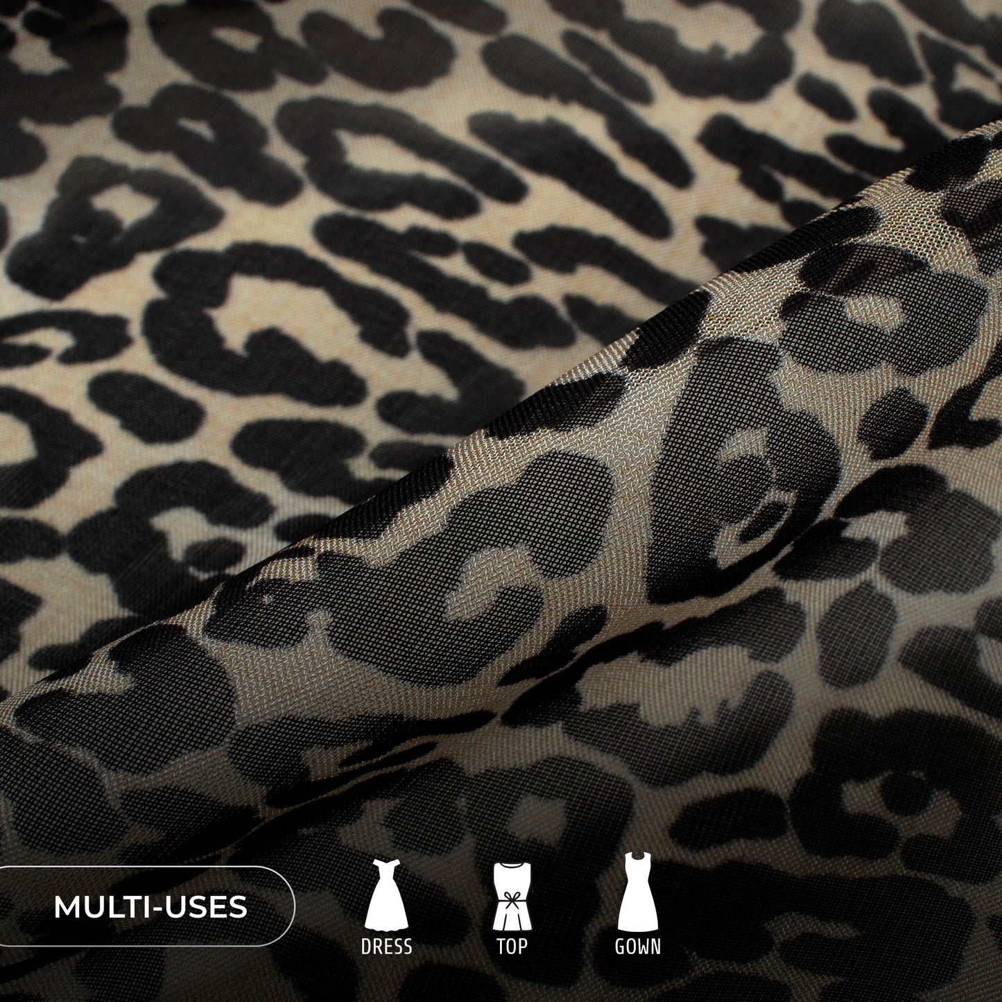 Exclusive Animal Digital Print Pure Organza Fabric