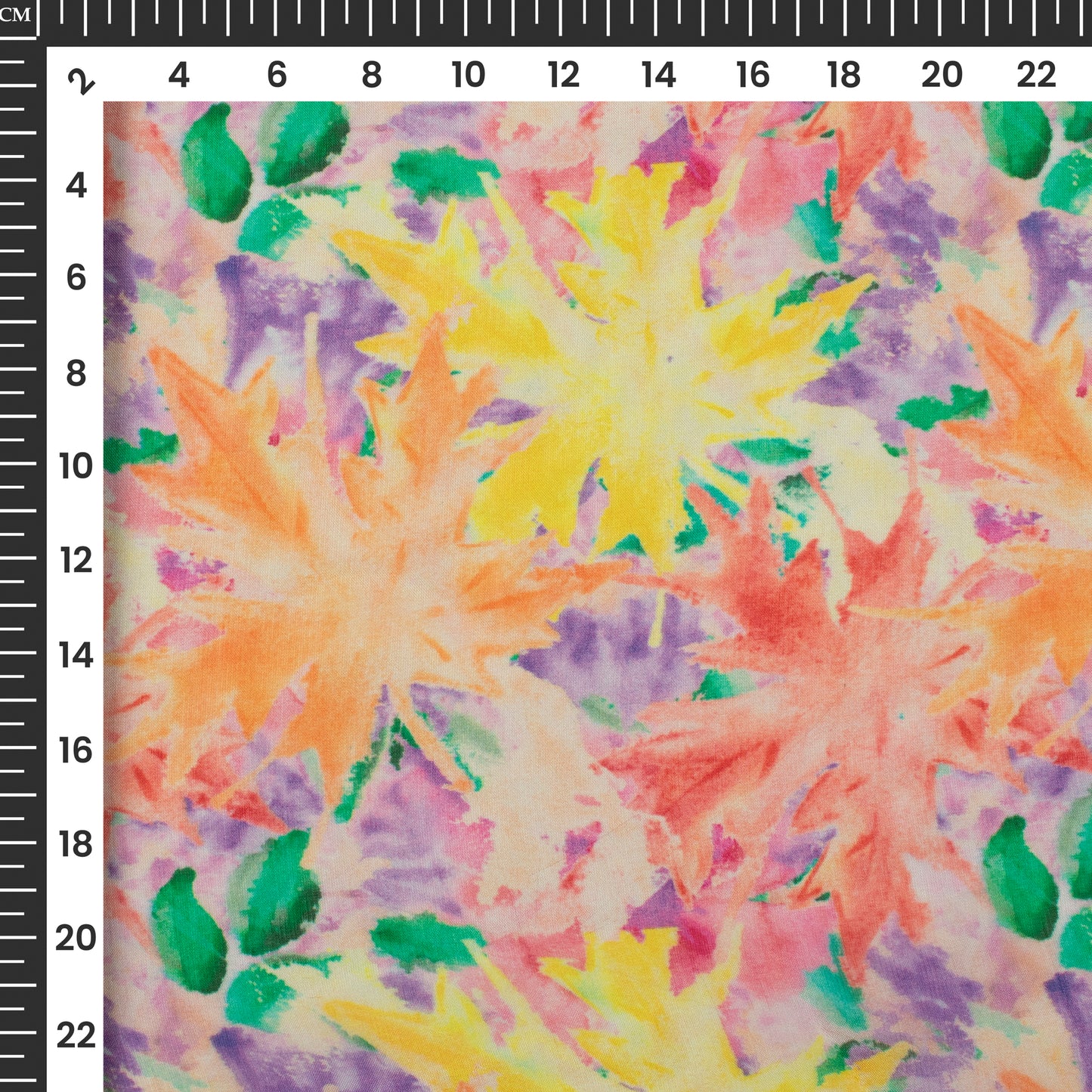 Multi-Color Leafage Digital Print Pure Organza Fabric