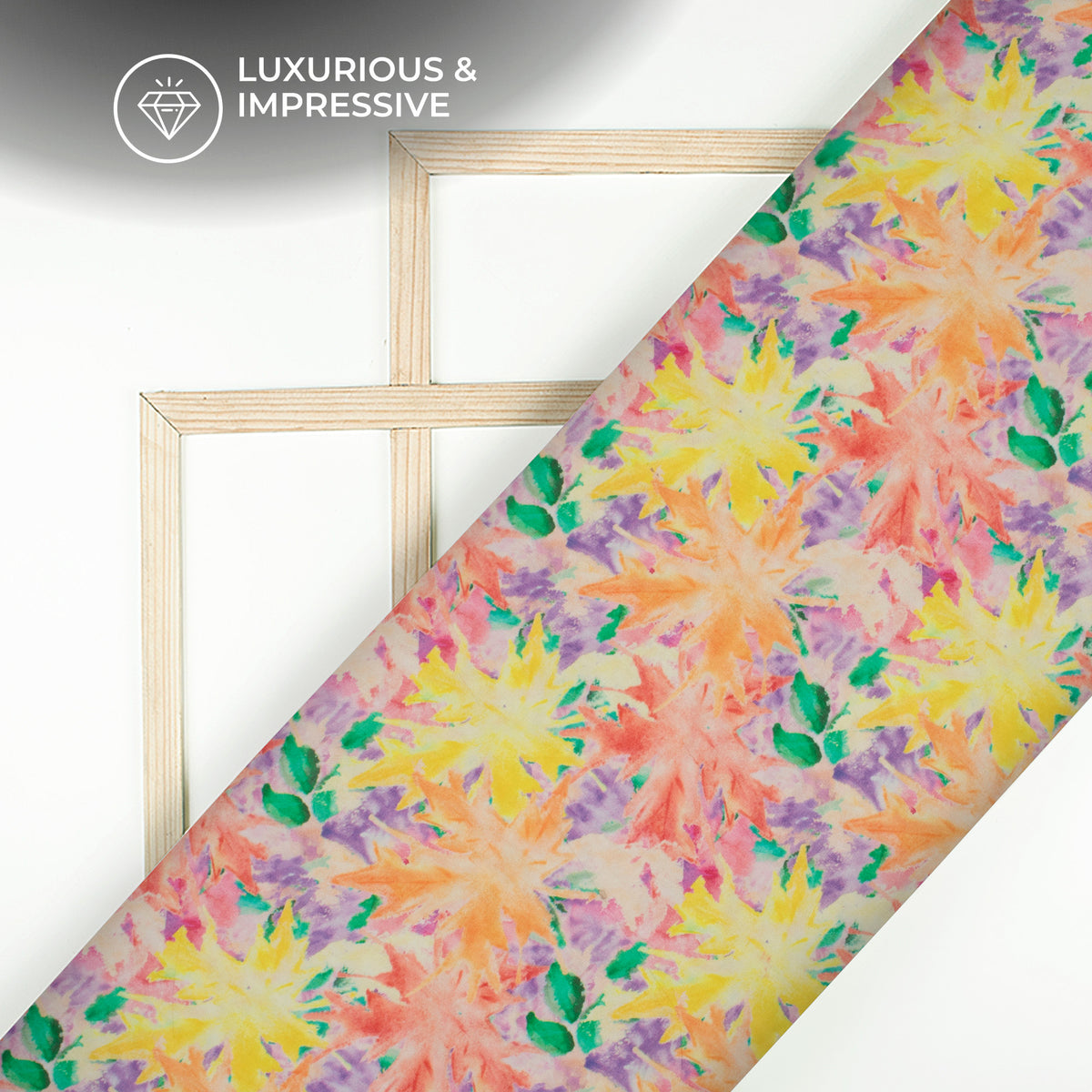 Multi-Color Leafage Digital Print Pure Organza Fabric