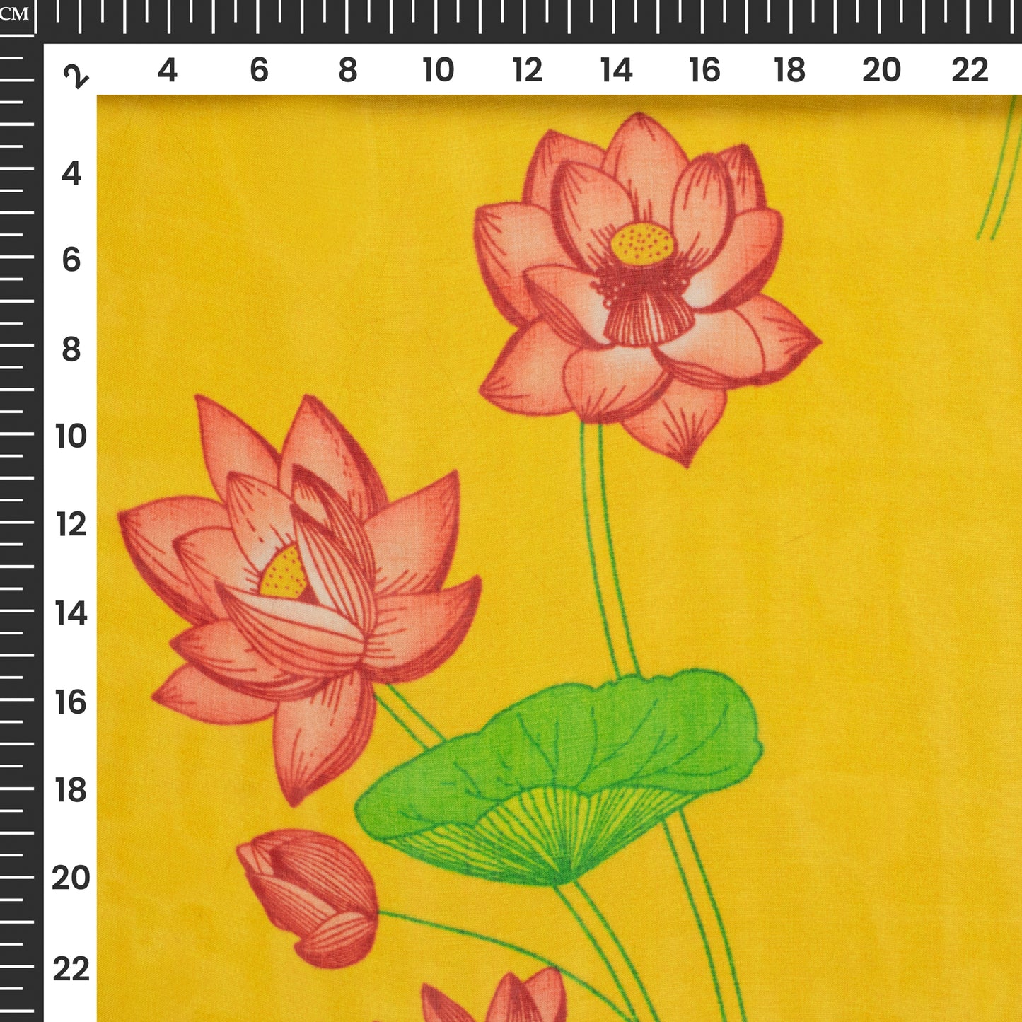 Blush Red And Yellow Floral Digital Print Pure Organza Fabric