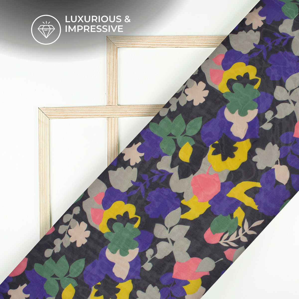 Stylish Multi-Color Floral Digital Print Pure Organza Fabric