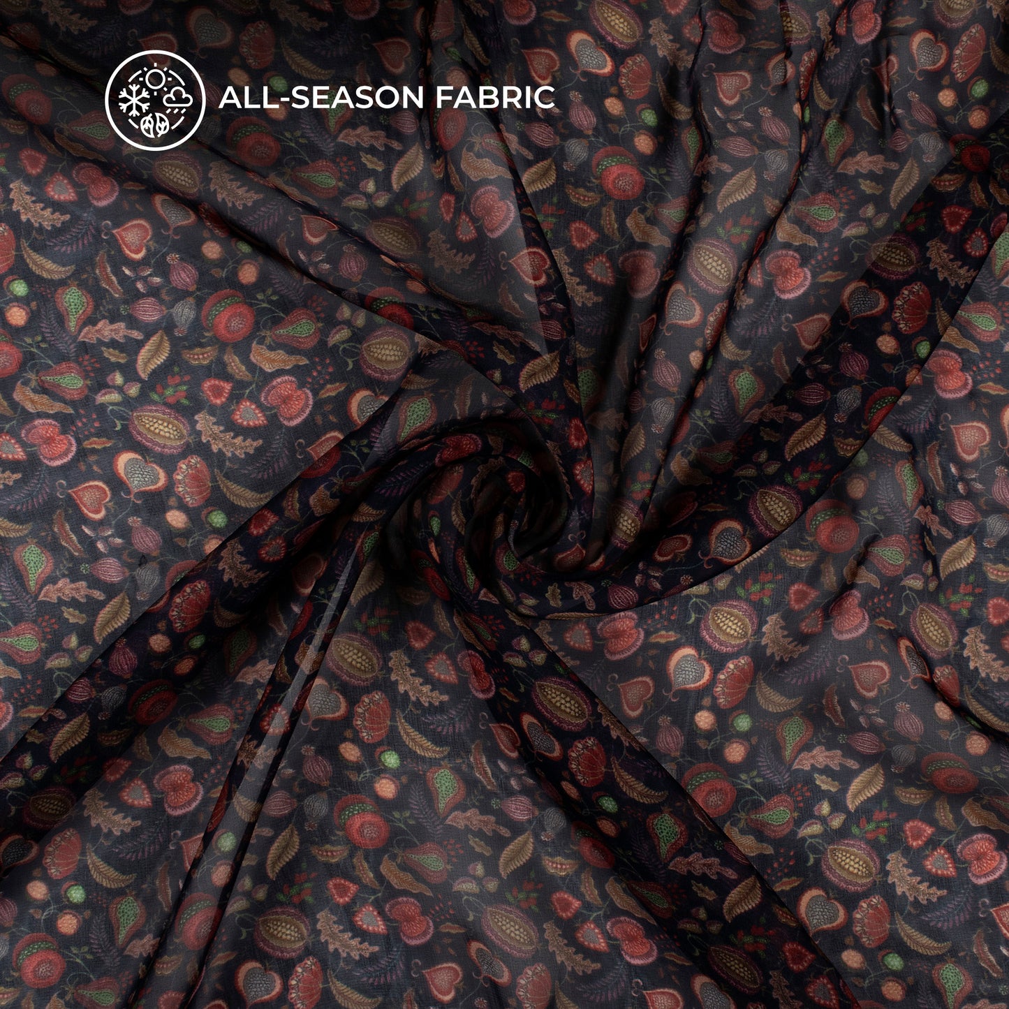 Beautiful Floral Digital Print Pure Organza Fabric