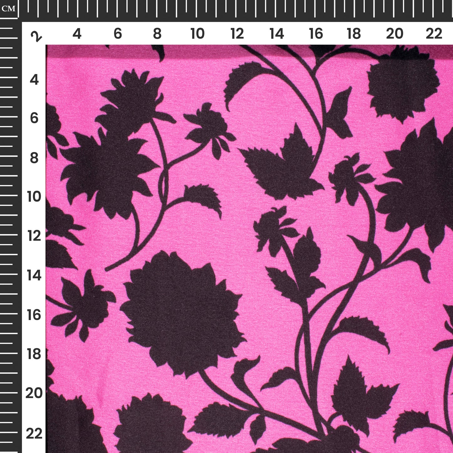 Stylish Pink Floral Digital Print Japan Satin Fabric