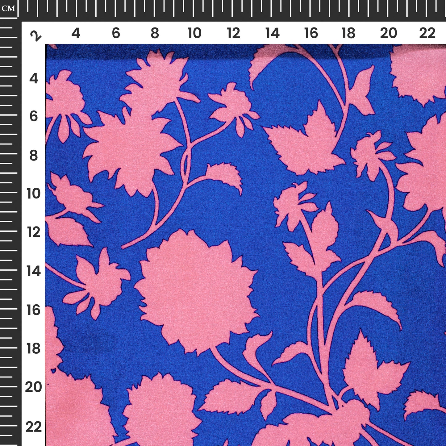 Royal Floral Digital Print Japan Satin Fabric