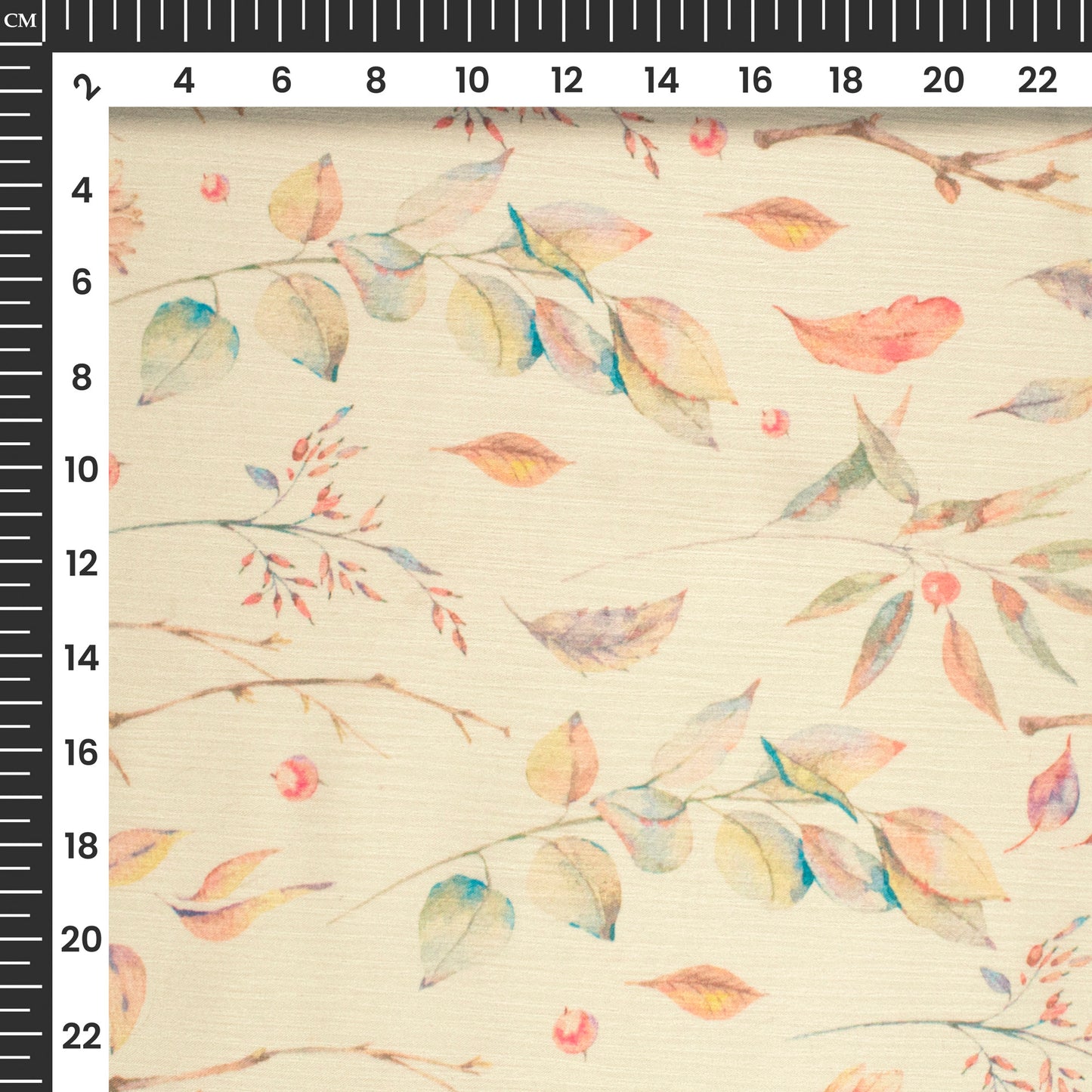 Creamy Floral Digital Print Chiffon Satin Fabric