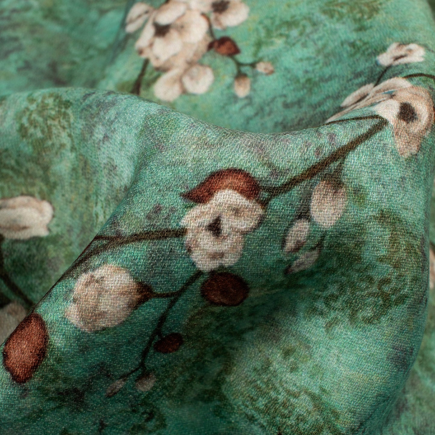 Sniffy Floral Digital Print Moss Crepe Fabric