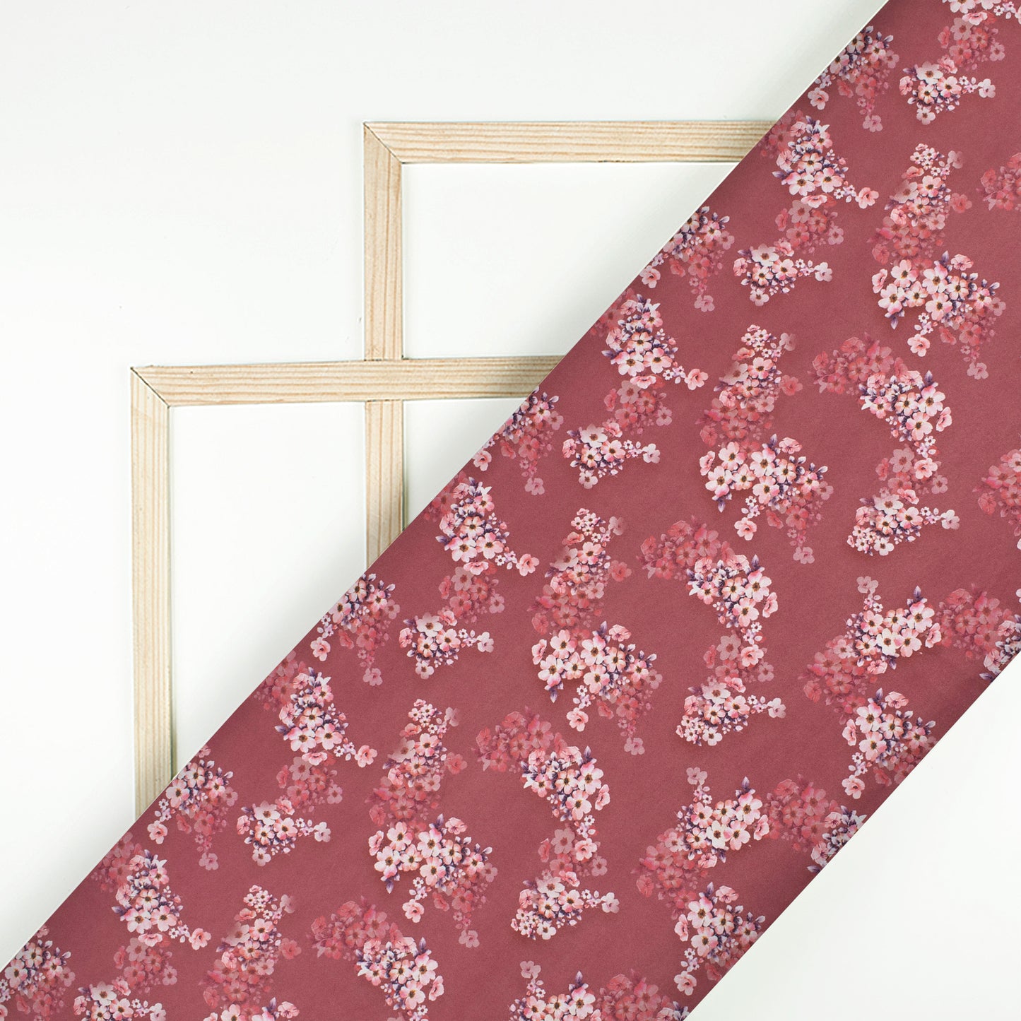 Blush Floral Digital Print Butter Crepe Fabric