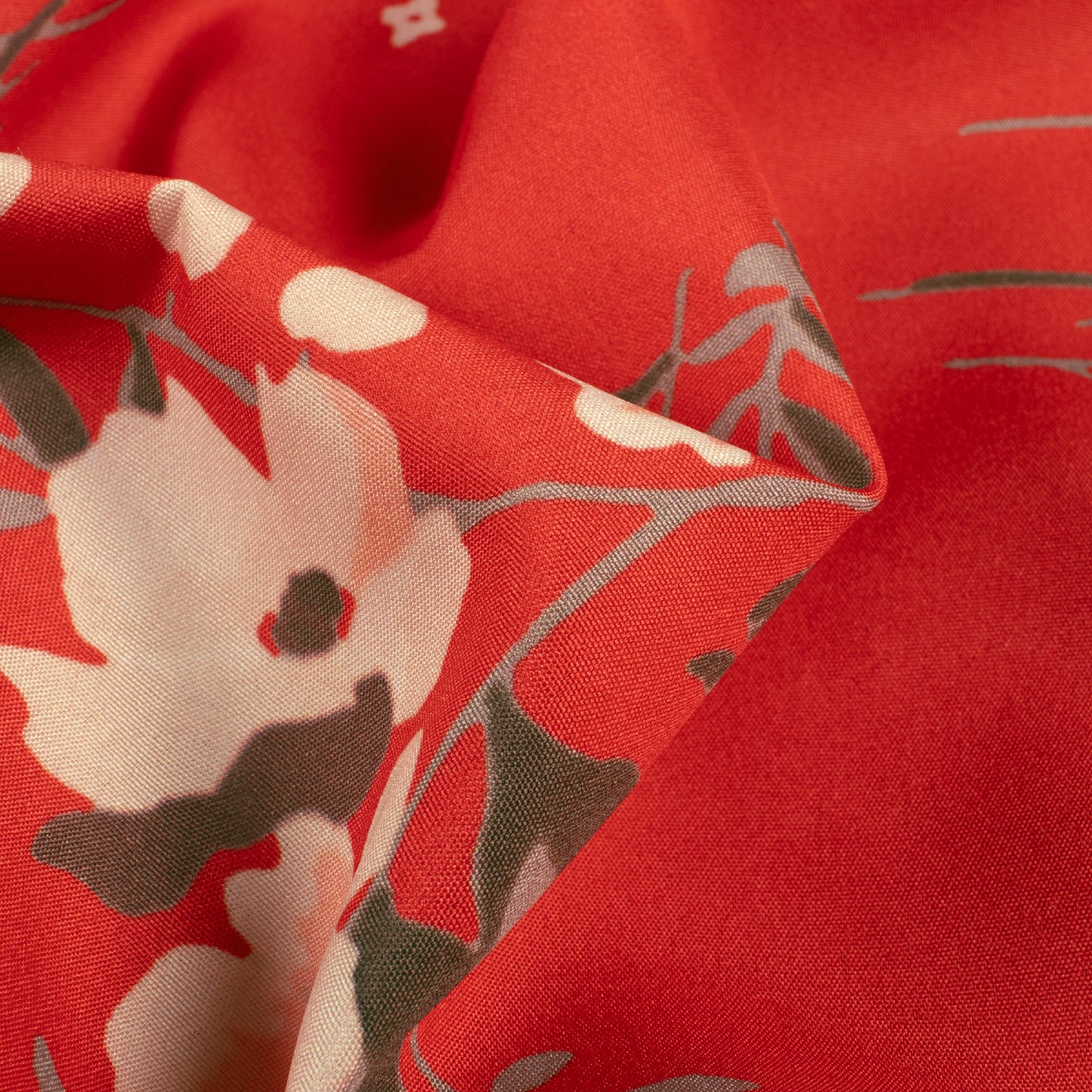 Scarlet Floral Digital Print Butter Crepe Fabric