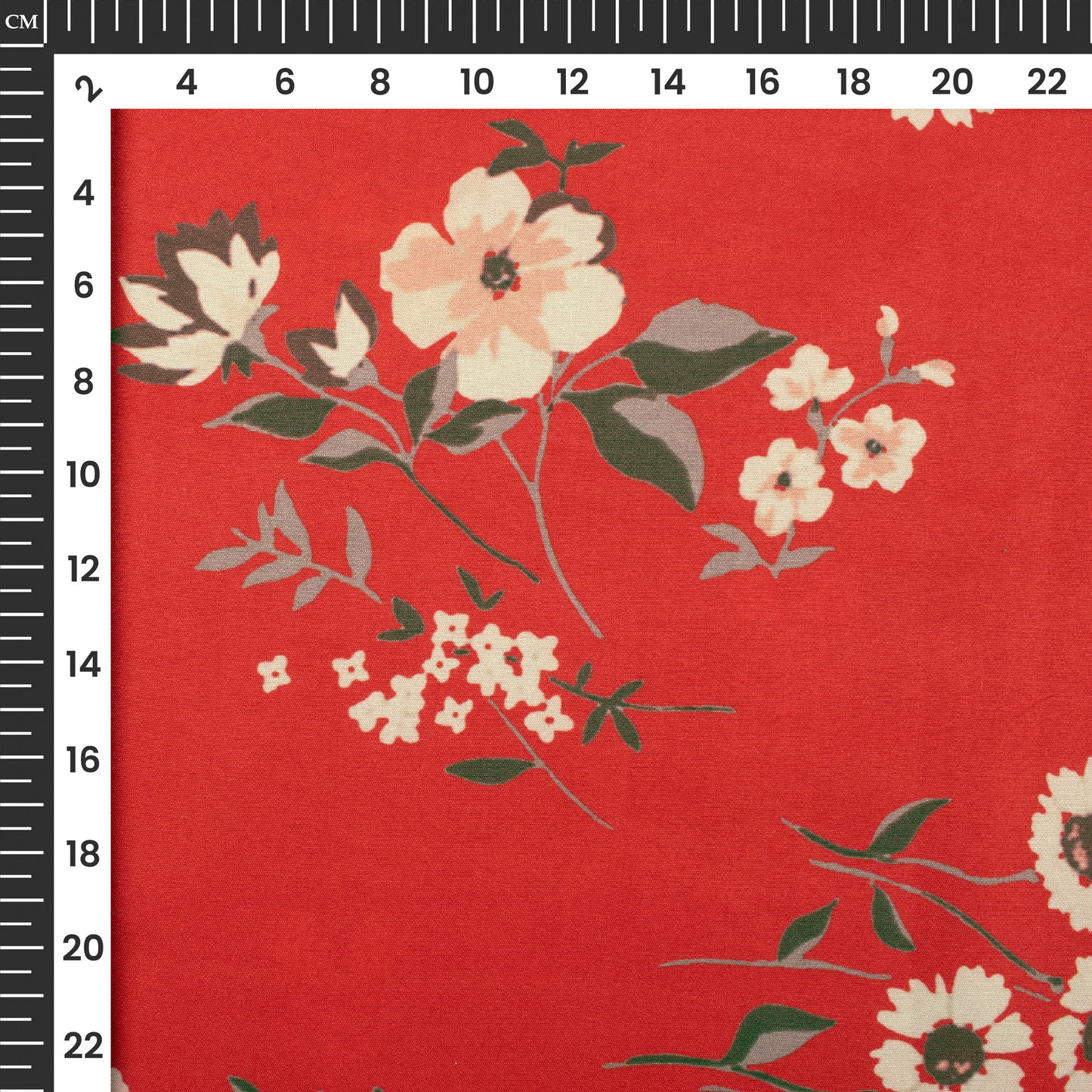 Scarlet Floral Digital Print Butter Crepe Fabric