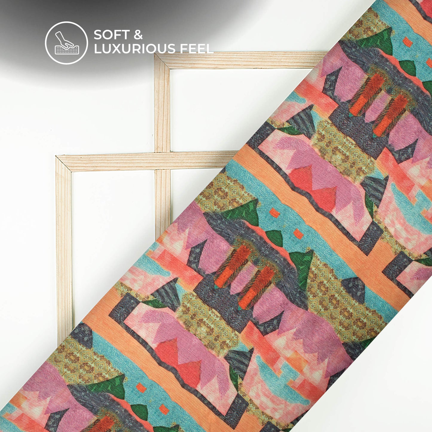 Impressive Quirky Digital Print Chiffon Satin Fabric